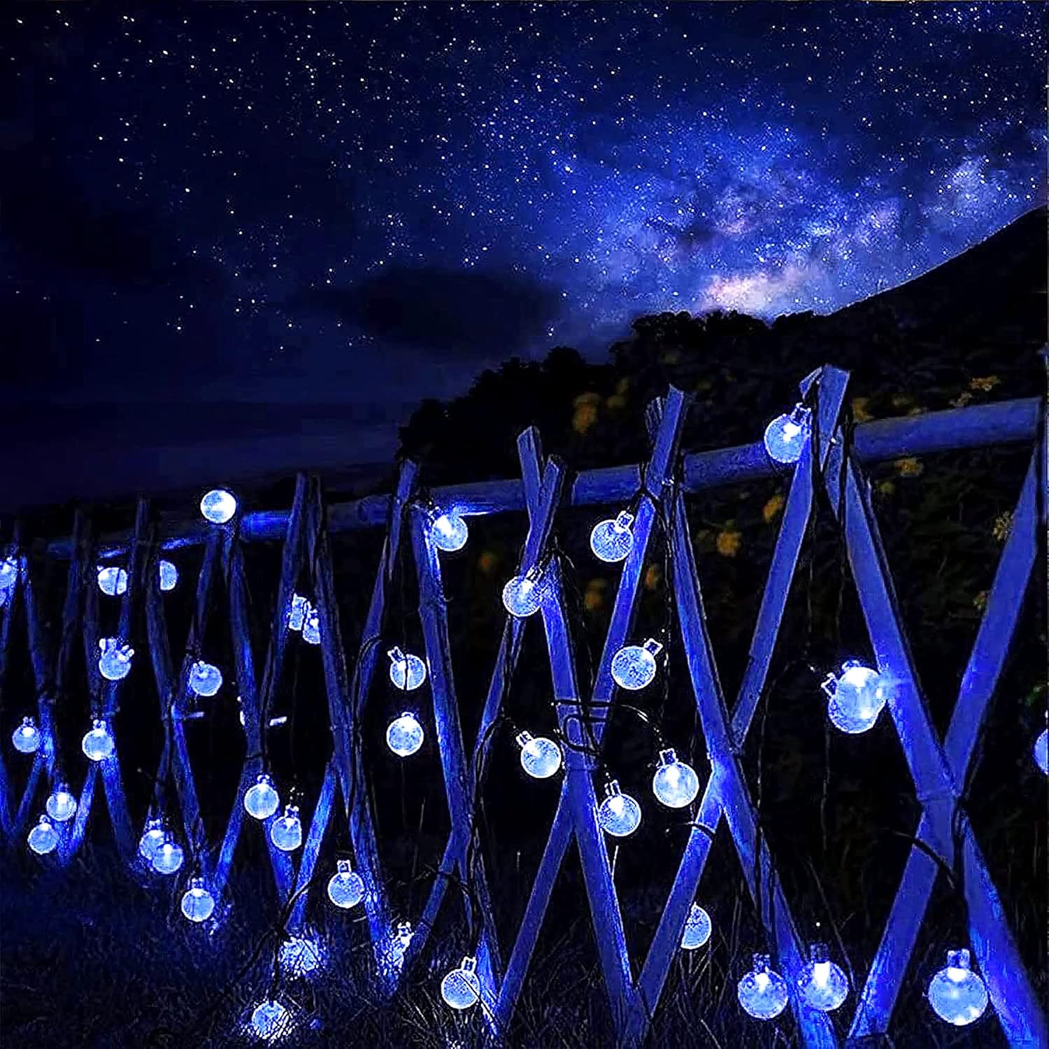 Detalle de Guirnalda de luces solares impermeables para exteriores, 50 luces 🌟