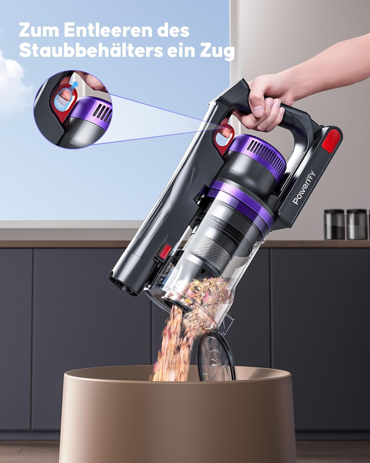 Thumbnail 6 de Akku Staubsauger 600W/45 kPa mit 60-Minuten Laufzeit, 1 Meter Schlauch, HD-Display & Aromatherapie (grün)