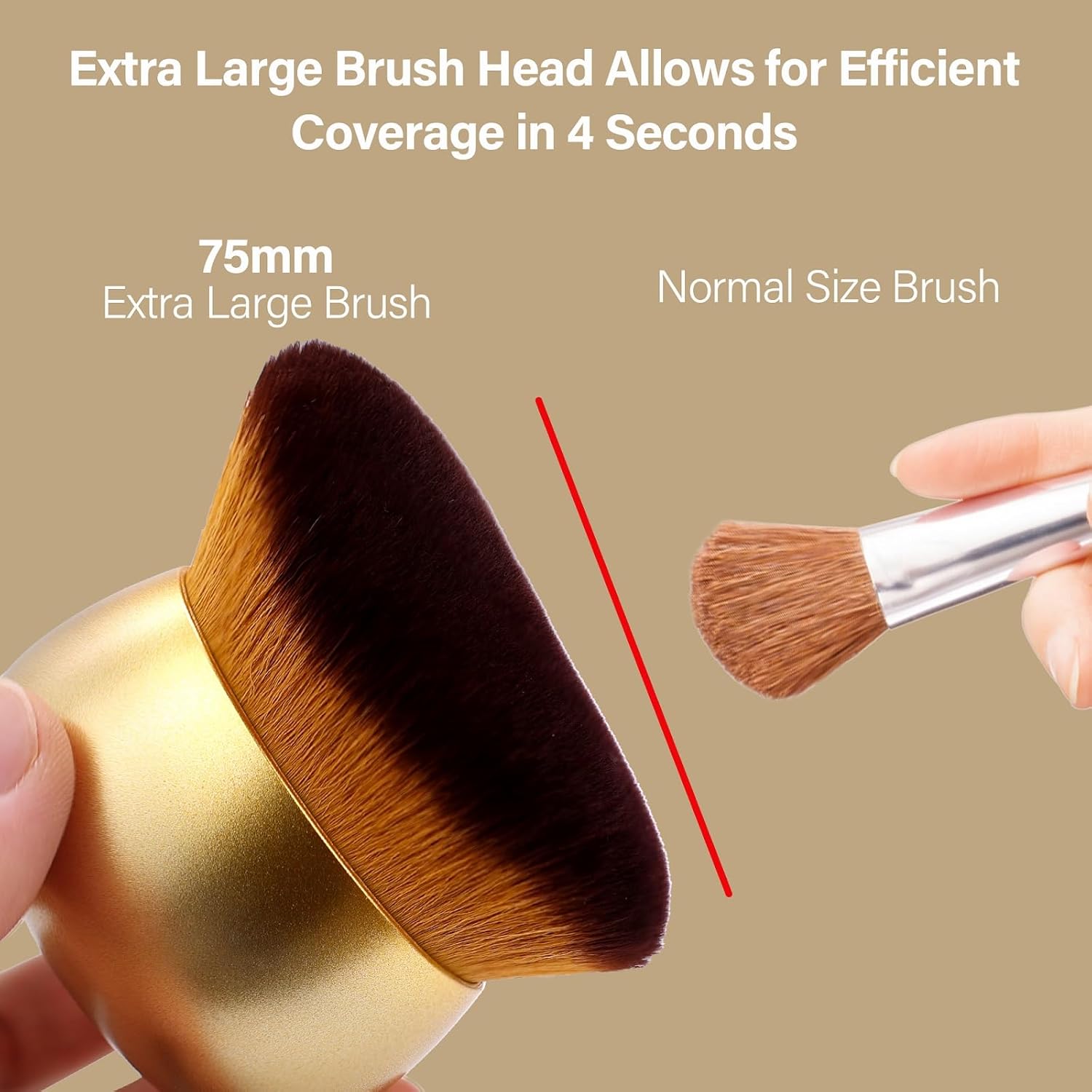 Detalle de Extra Large Body Makeup Brush: 75 mm Kabuki for Even Self Tanner & Body Makeup