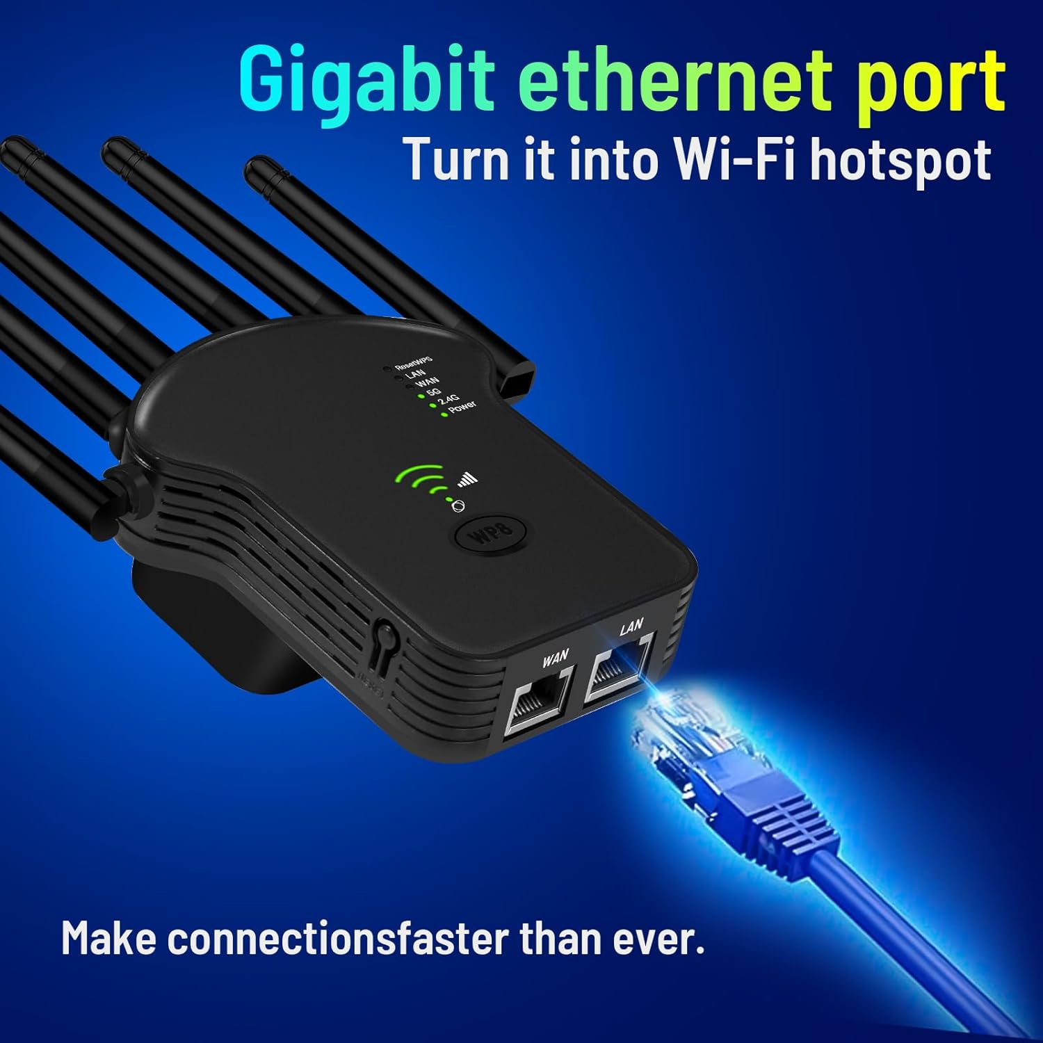 Thumbnail 6 de WLAN-Verstärker mit 1200 Mbit/s Dualband, 4 Antennen, LAN-Port und WPS – Ultraxtender
