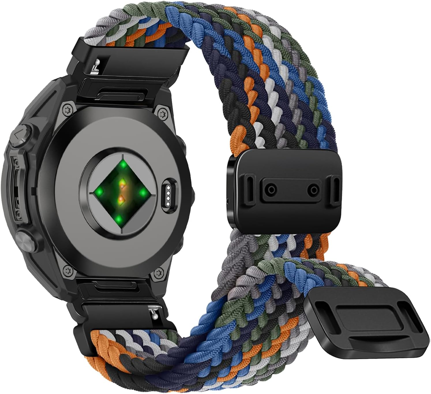 Detalle de RosMank 22mm Quickfit Braided Nylon Watch Band for Garmin Fenix 8 47mm and More