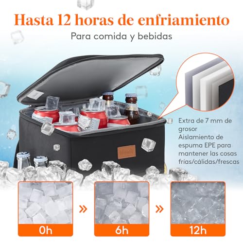 Detalle de Lifewit Mochila Nevera 24L (30 latas): térmica portátil impermeable para playa, picnic y trabajo