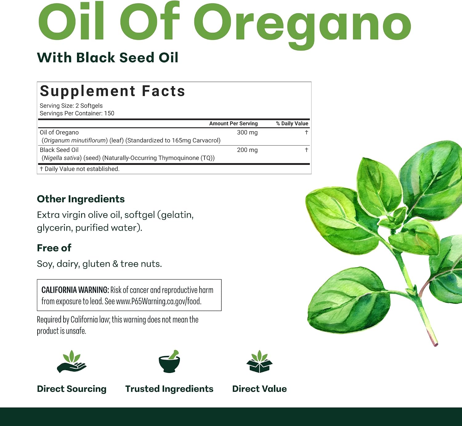 Thumbnail 5 de Micro Ingredients Oregano Oil Softgels 300-count