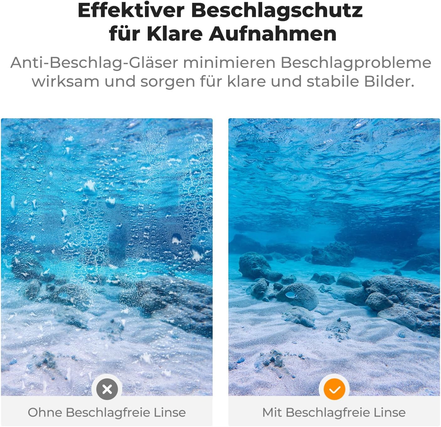 Detalle de K&F CONCEPT wasserdichtes Gehäuse für DJI Osmo Action 6 (bis 60 m, Cold Shoe, Anti-Beschlag)