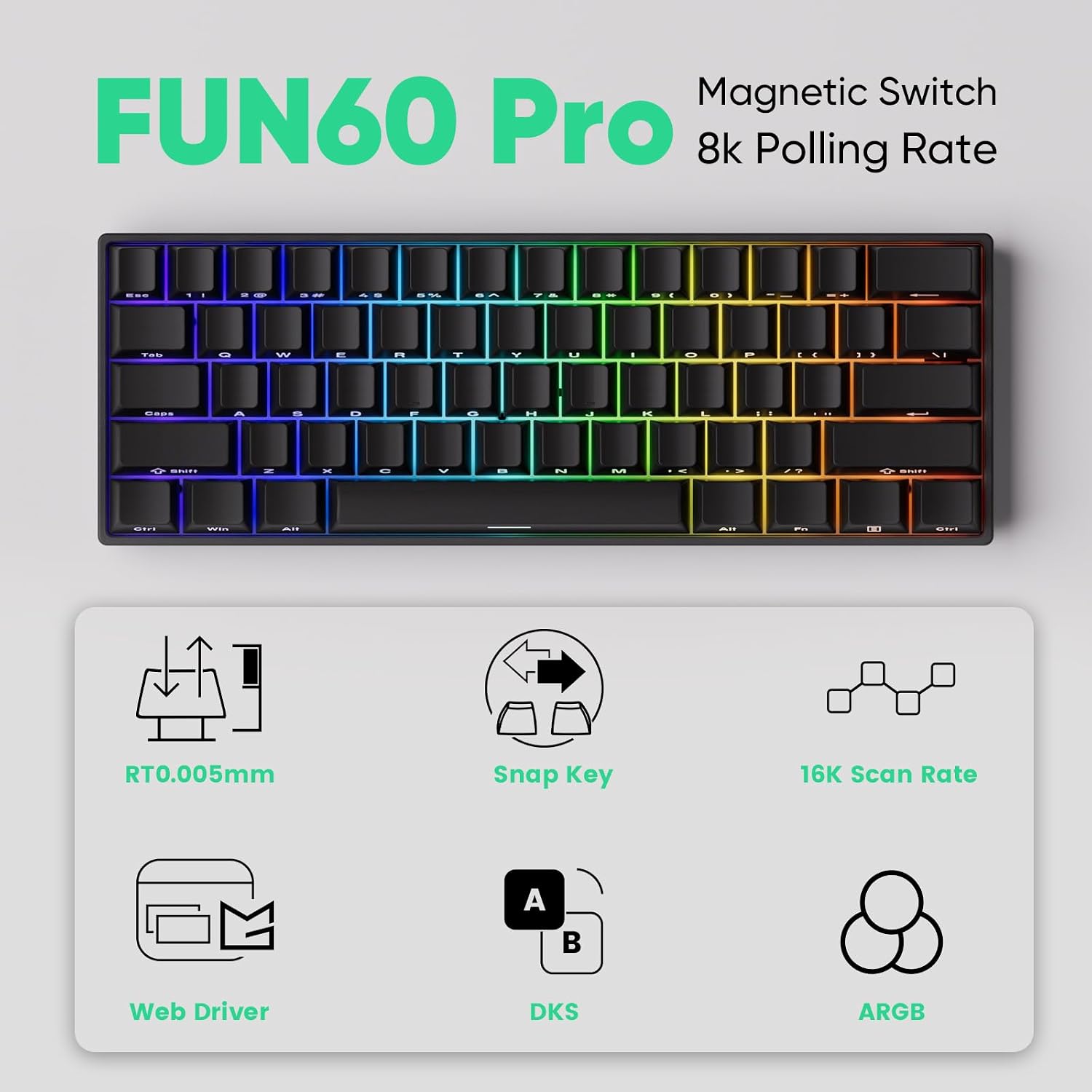 Detalle 2 de MONSGEEK FUN60 Pro Rapid Trigger Tastatur