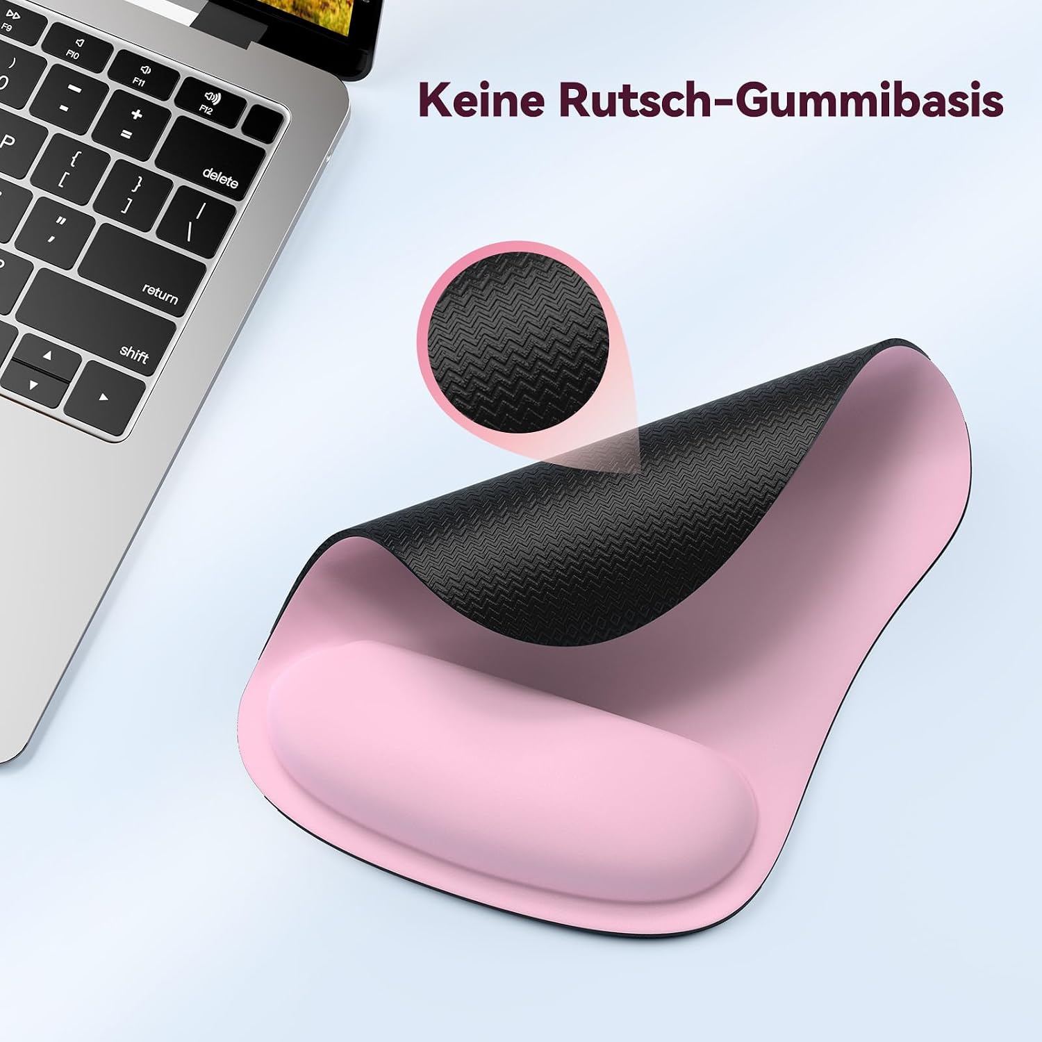Thumbnail 4 de TECKNET Mauspad mit Gelkissen – ergonomisches Memory-Foam-Pad, wasserdicht, Handgelenkpolster, pink, 2er-Pack