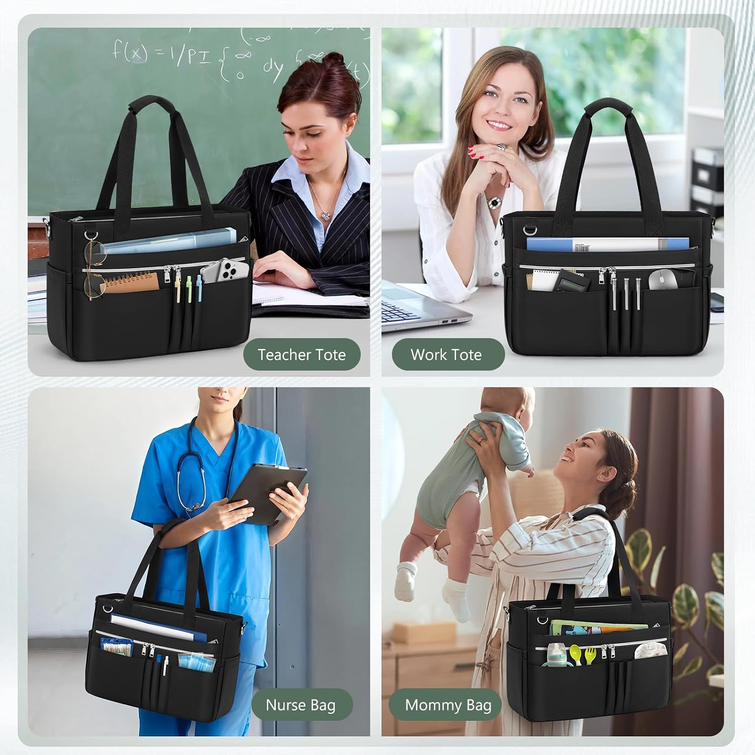 Thumbnail 6 de RAINSMORE Laptop Tote Bag for Women: 15.6 Inch Everyday Work Companion