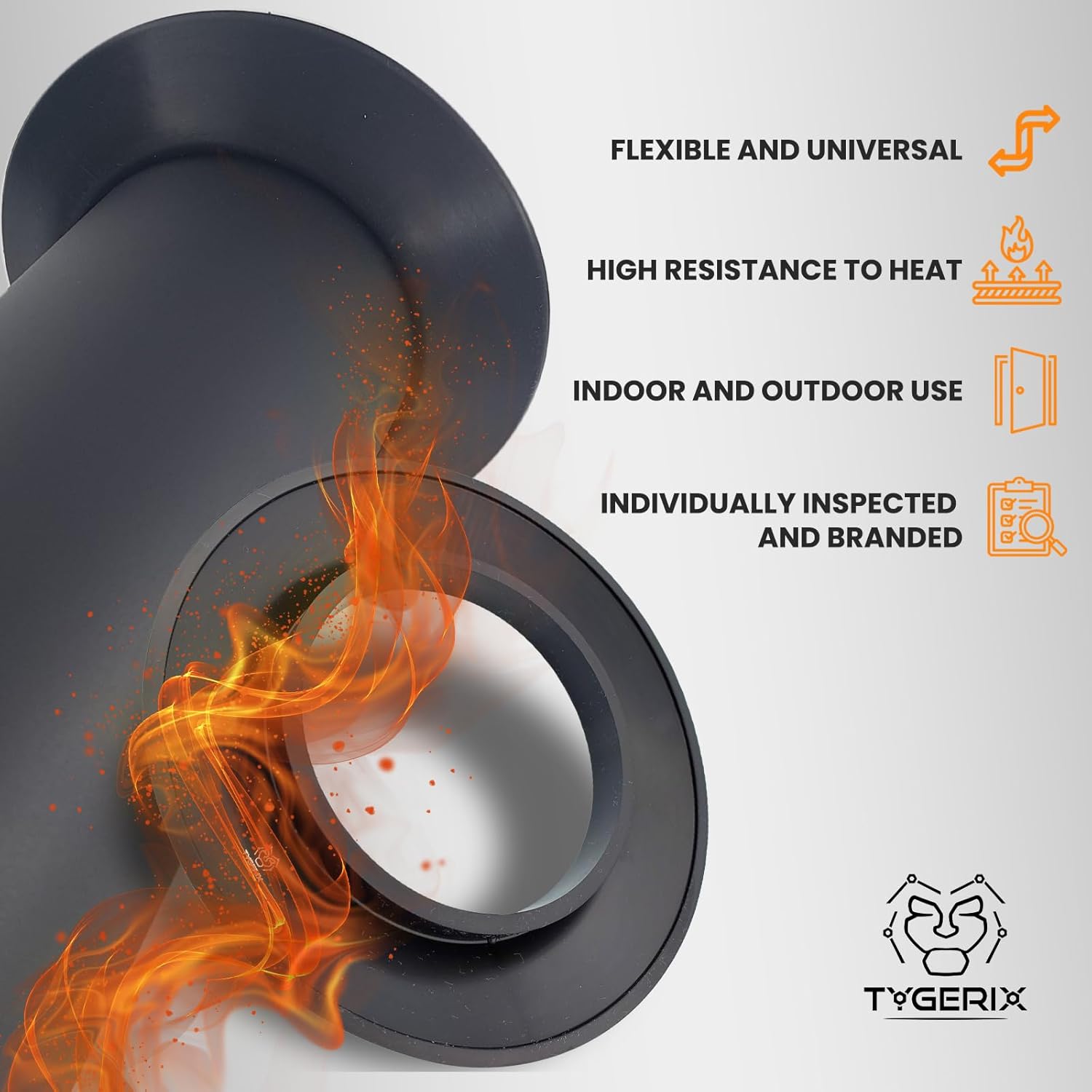 Thumbnail 2 de TYGERIX® Rosace Murale en Silicone Noir 120–125 mm : couverture sûre et adaptable