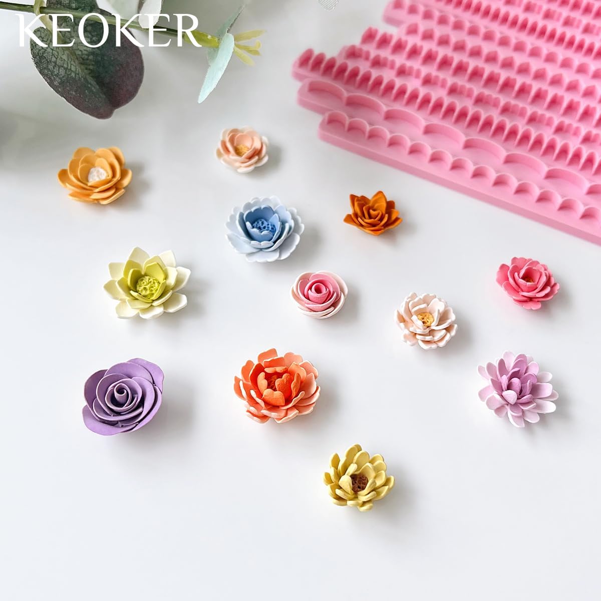 Detalle de Keoker ポリマークレイ用フラワーペタルラインカッター 3D花びら造形用