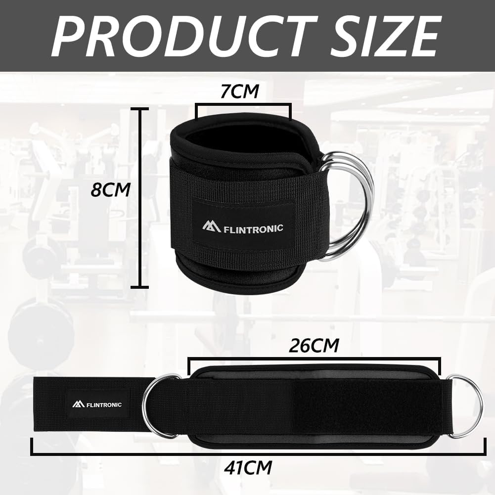 Thumbnail 1 de Flintronic Ankle Straps for Cable Machine with Double Stainless Steel D-Rings