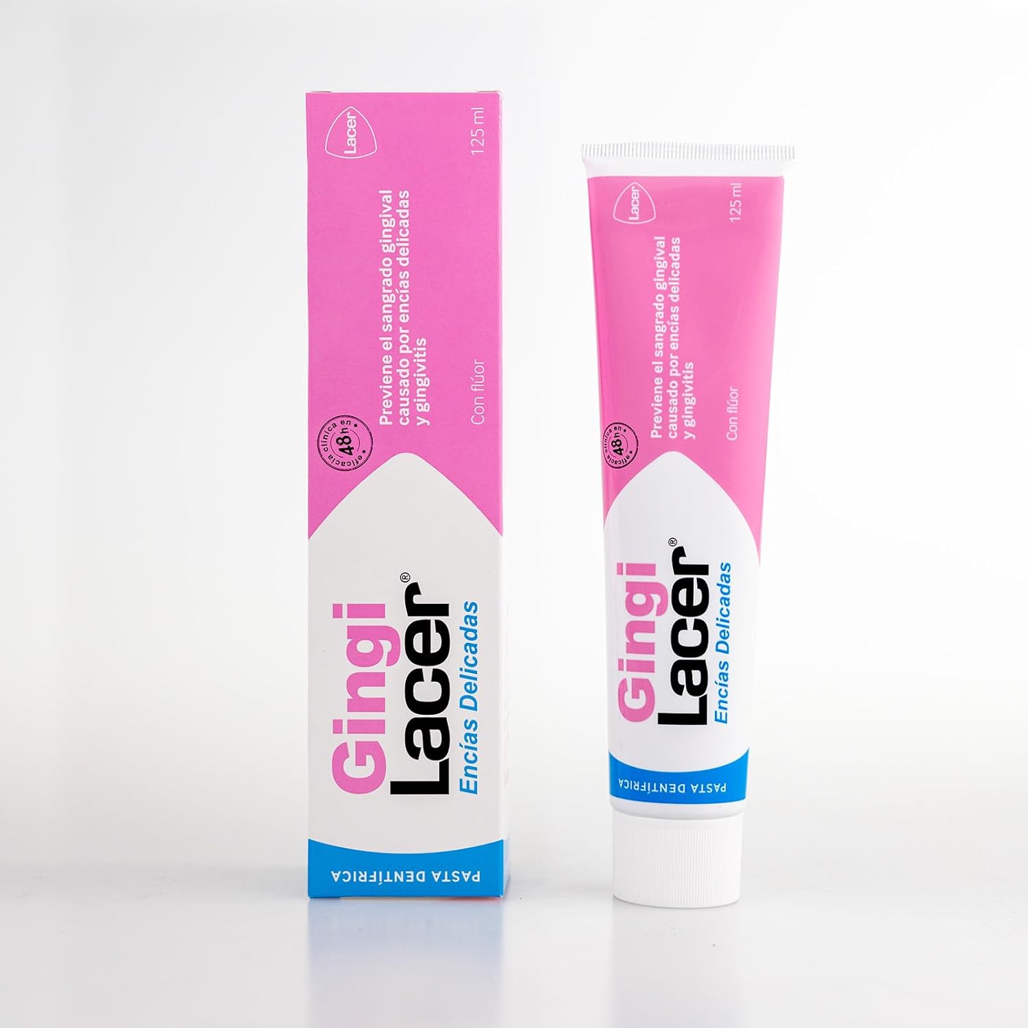 Detalle 2 de LACER GINGILACER Duplo Zahnpasta mit Fluor (125 ml) – gegen Zahnfleischbluten