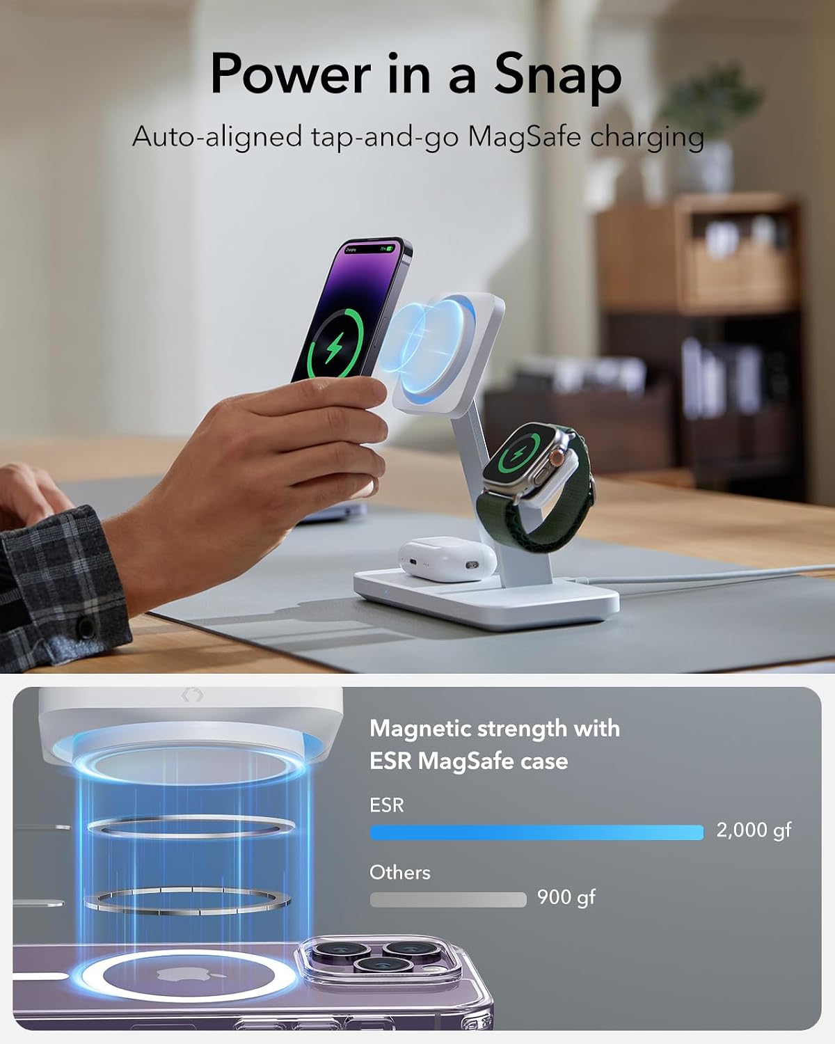 Thumbnail 5 de ESR 25W 3-in-1 MagSafe Charger Stand 15W