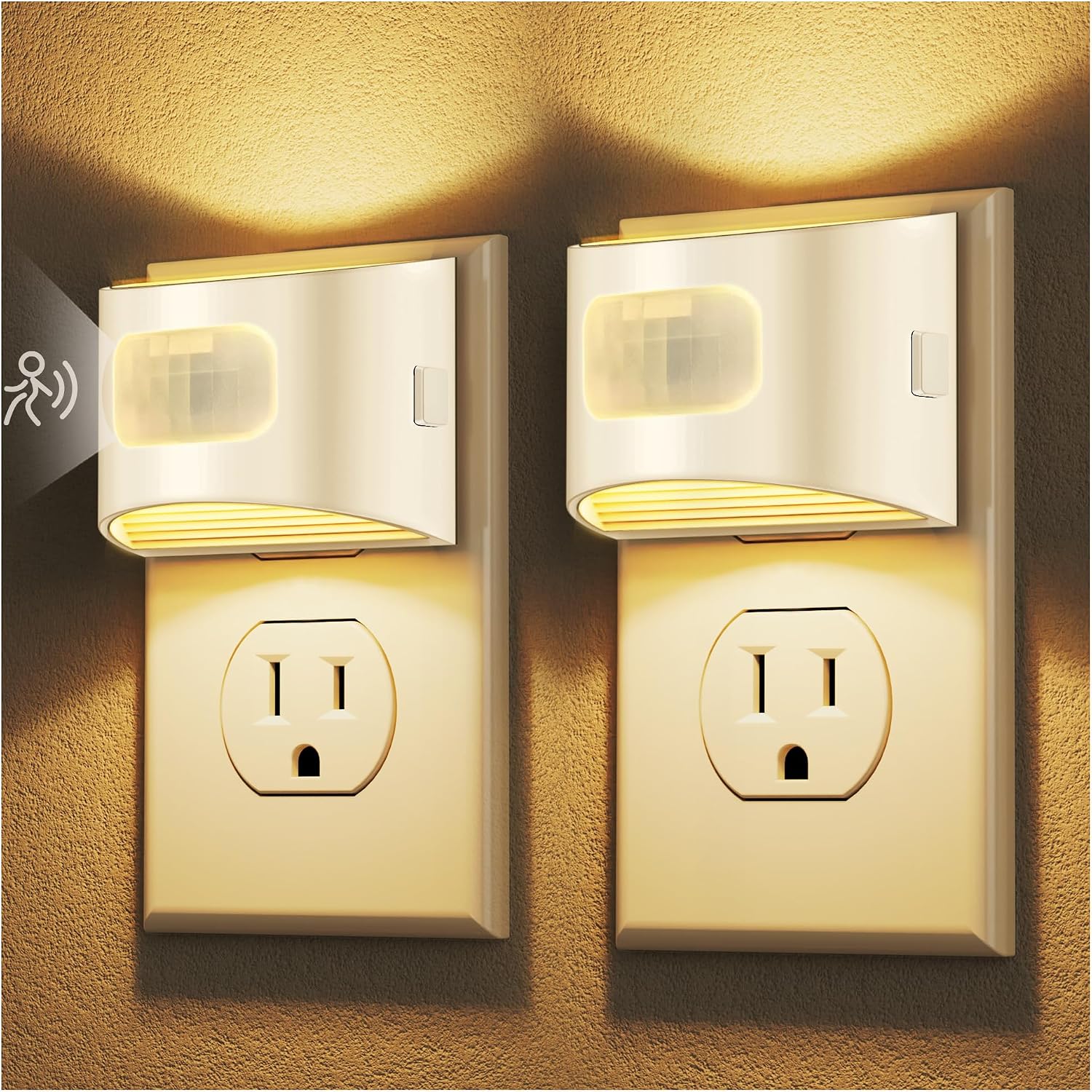 Detalle de DORESshop CAD-GY17702WHUS-2 Motion Sensor Night Light, 3000K Warm White