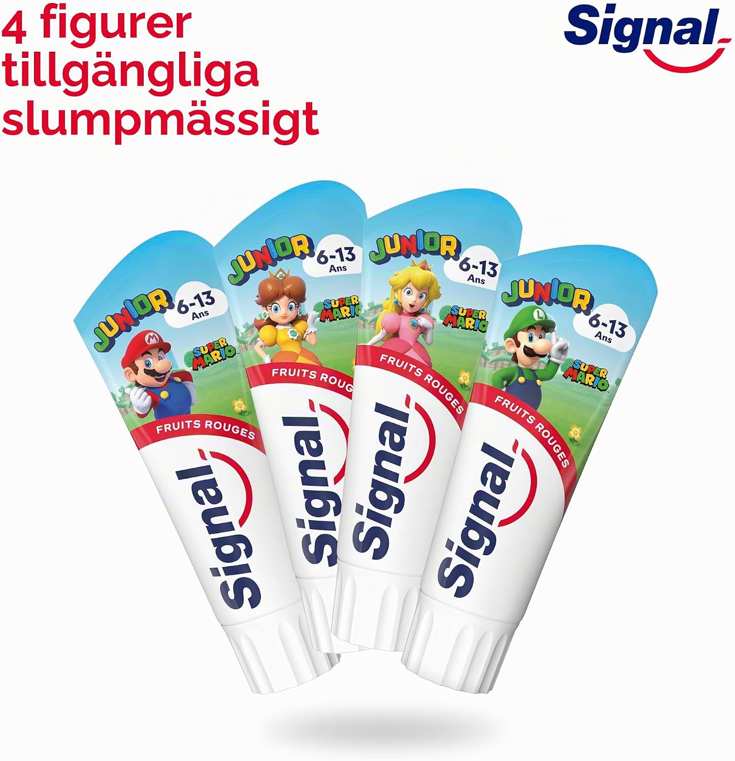 Detalle de Signal Junior Super Mario tandkräm med smak av röda frukter, 6–13 år, 2 × 75 ml