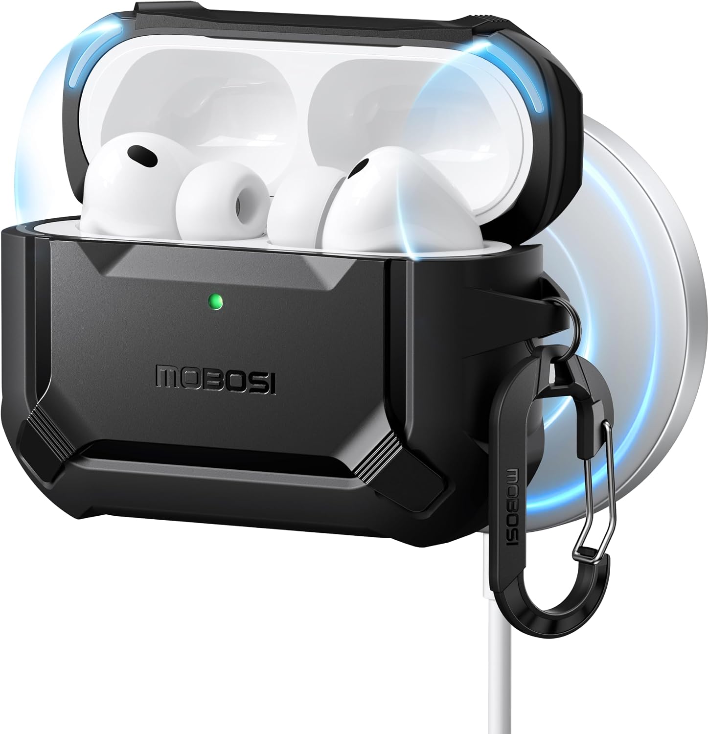 Detalle de MOBOSI AirPods Pro 3 ケース マグネット式ロック・MagSafe対応・ブラック