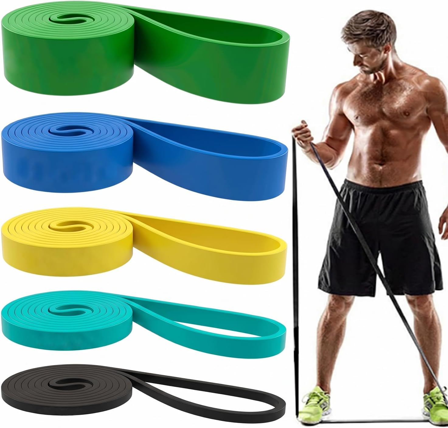 Thumbnail 6 de Resistance Bands Set 5 Levels 5–125 lbs 🏋