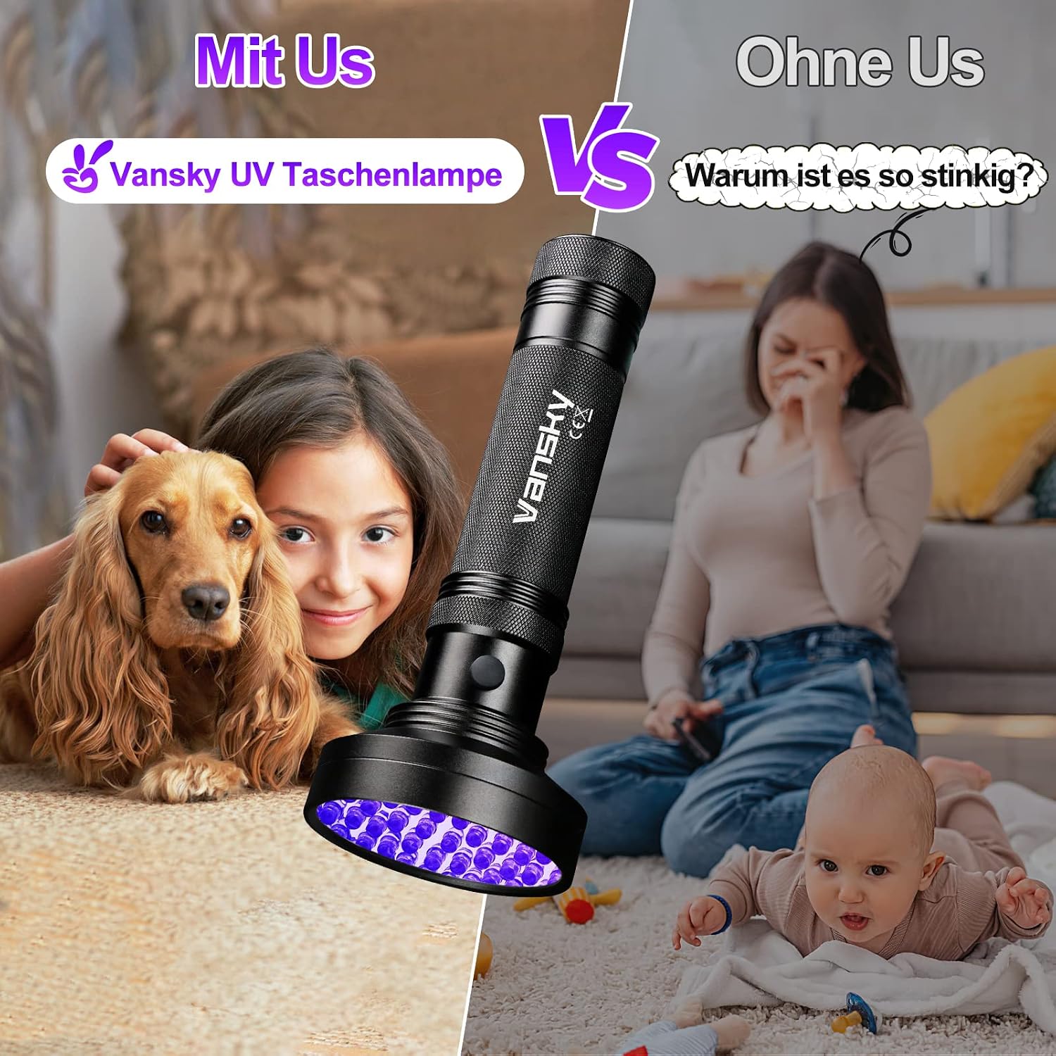 Thumbnail 5 de Vansky UV Lampe 395nm Schwarzlicht Taschenlampe