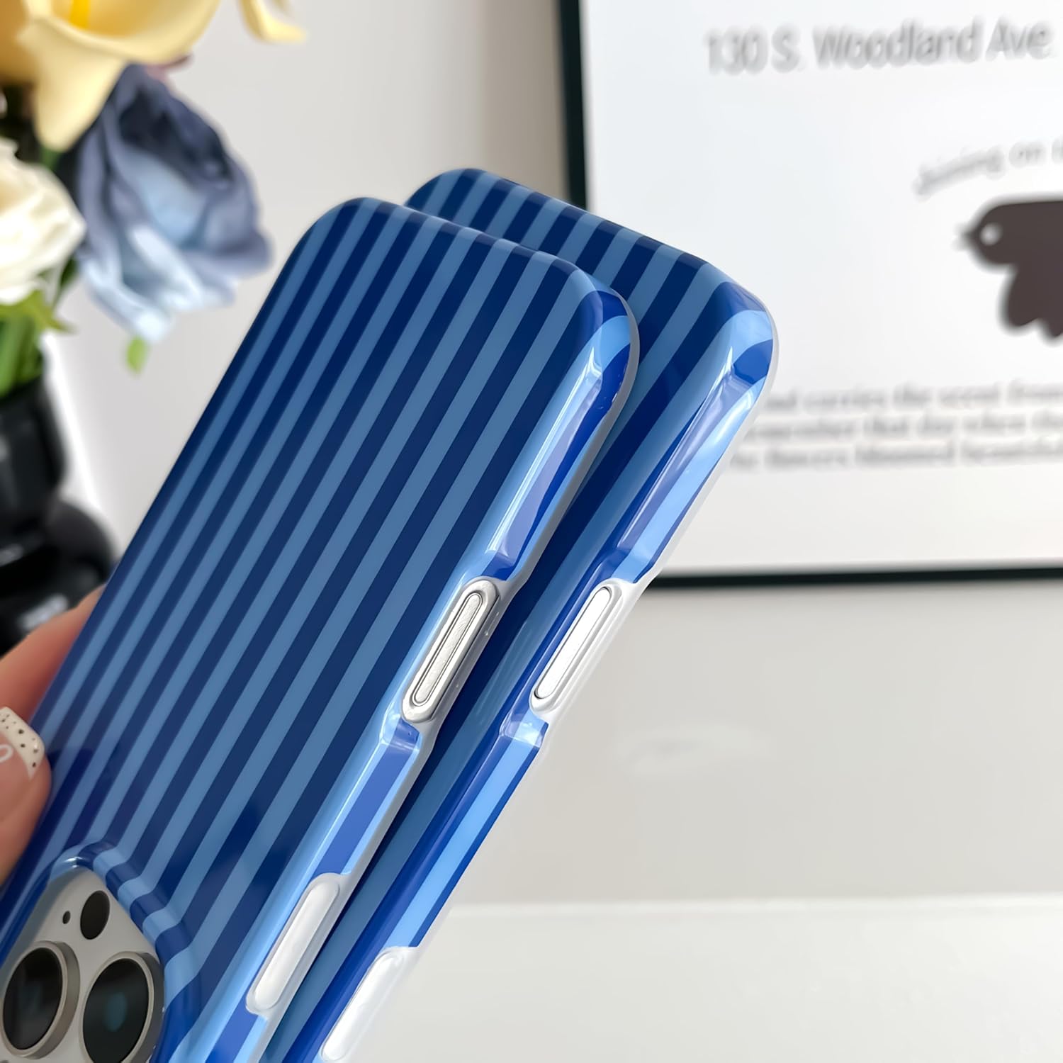 Thumbnail 5 de Yeddabox for iPhone 17 Air Case – Navy Blue Striped Slim TPU, Shockproof