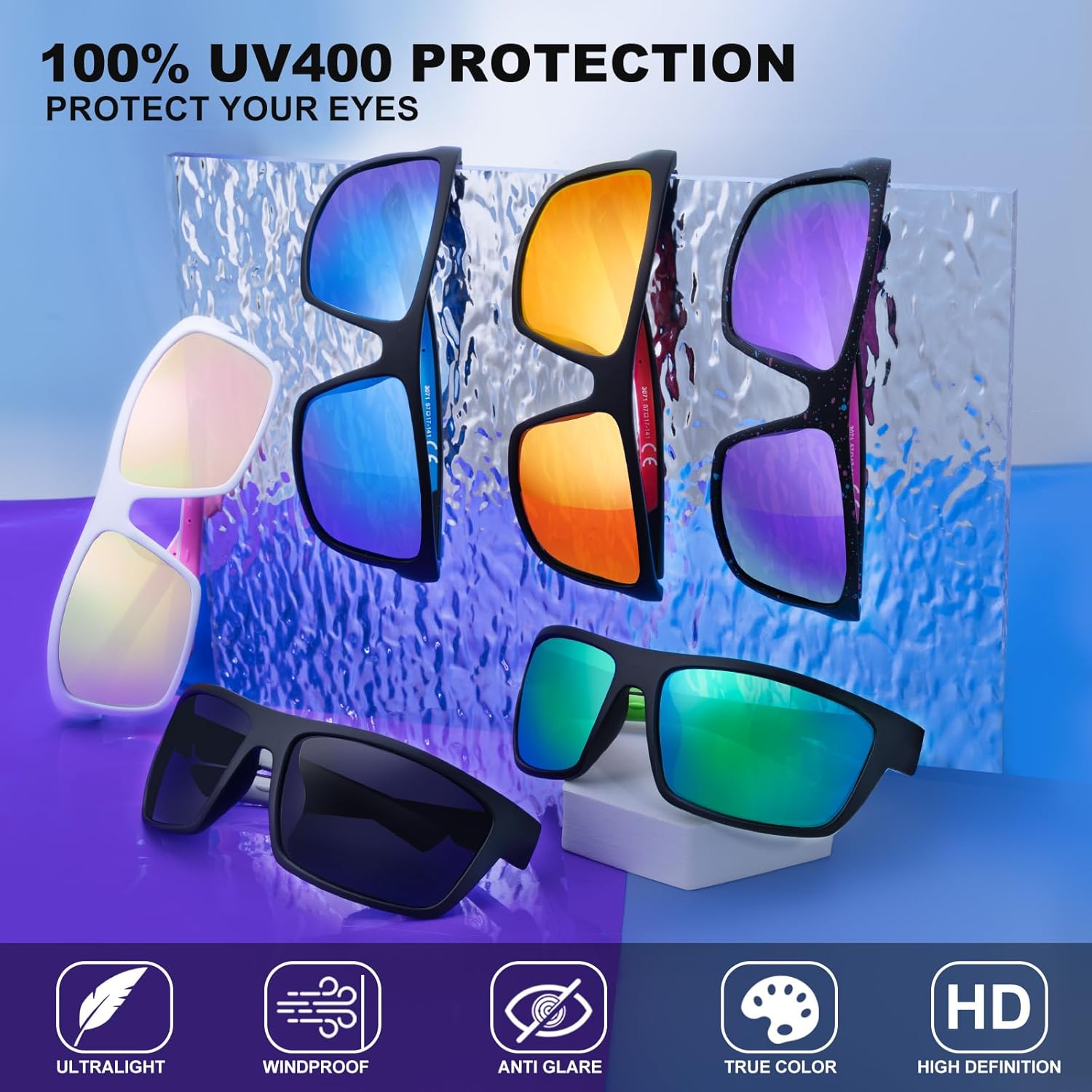 Thumbnail 3 de SKYWAY Polarized Sport Sunglasses (UV400) – wrap-around fit for cycling, running and more