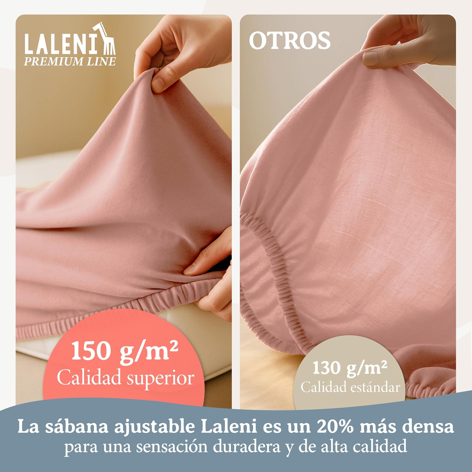 Detalle 2 de Laleni Premium Sabana Bajera 60x120 rosa