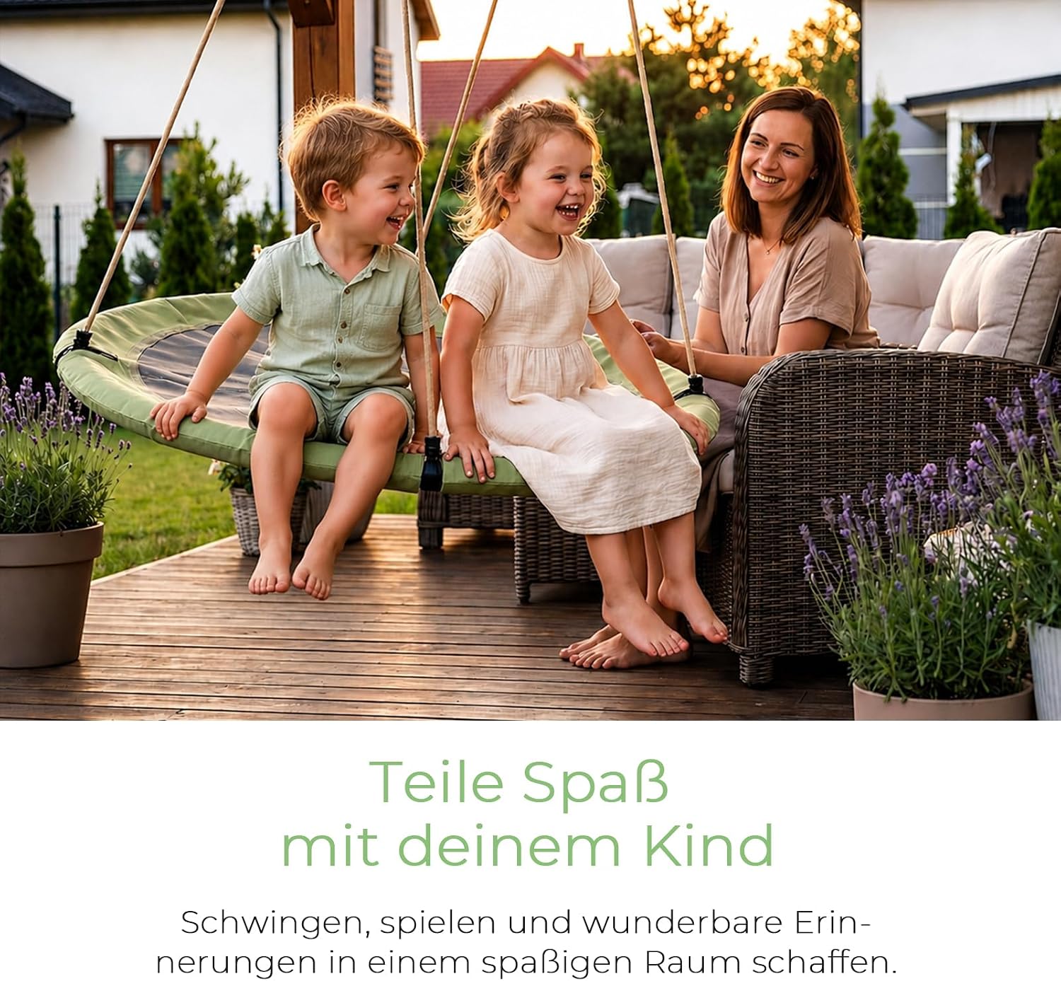 Detalle 2 de Nestschaukel 120 cm Rundschaukel für Outdoor & Indoor – belastbar bis 300 kg