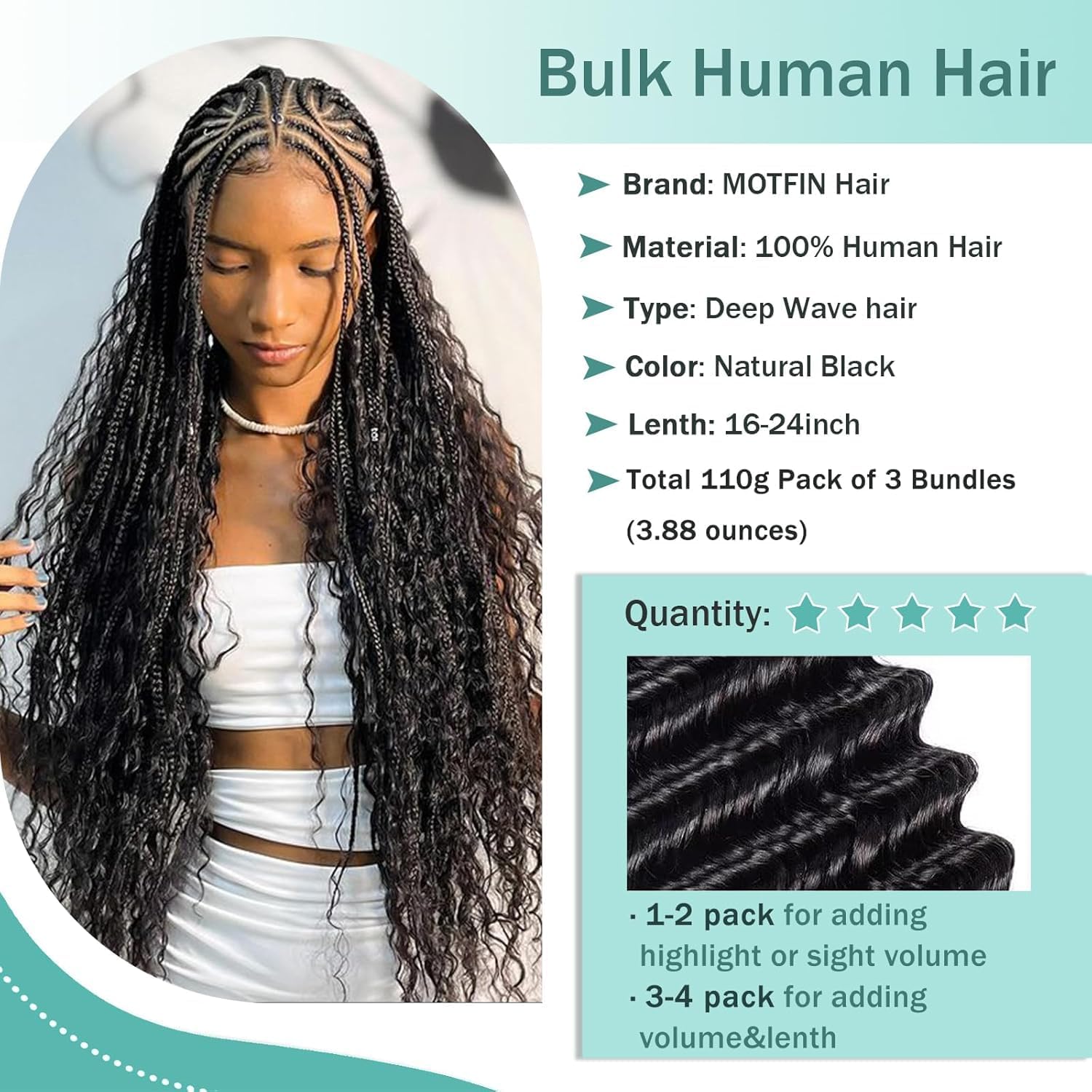 Thumbnail 6 de Curly Boho Braids Hair 20in 110g 💇♀