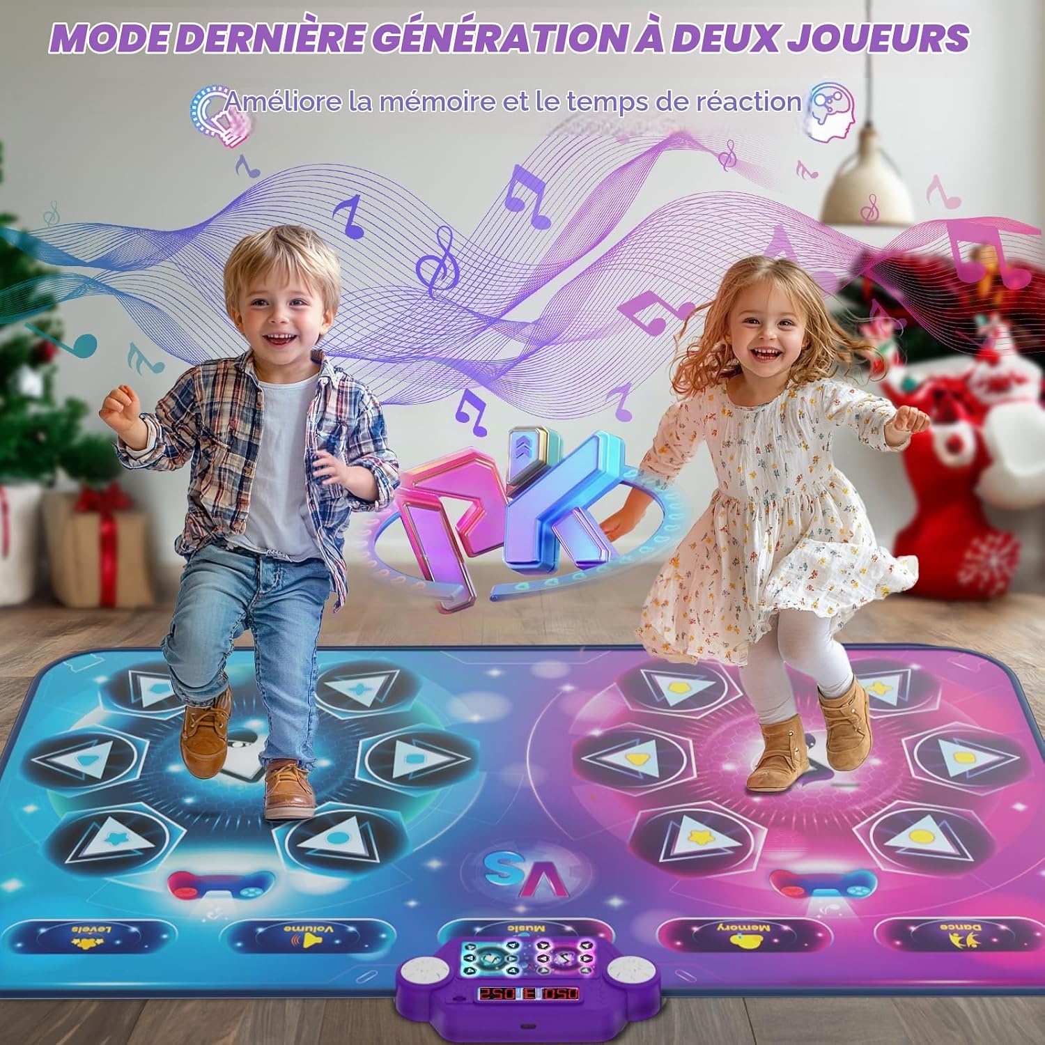 Detalle de Maysida oplaadbare dansmat van 88,9 x 147,3 cm voor één of twee spelers