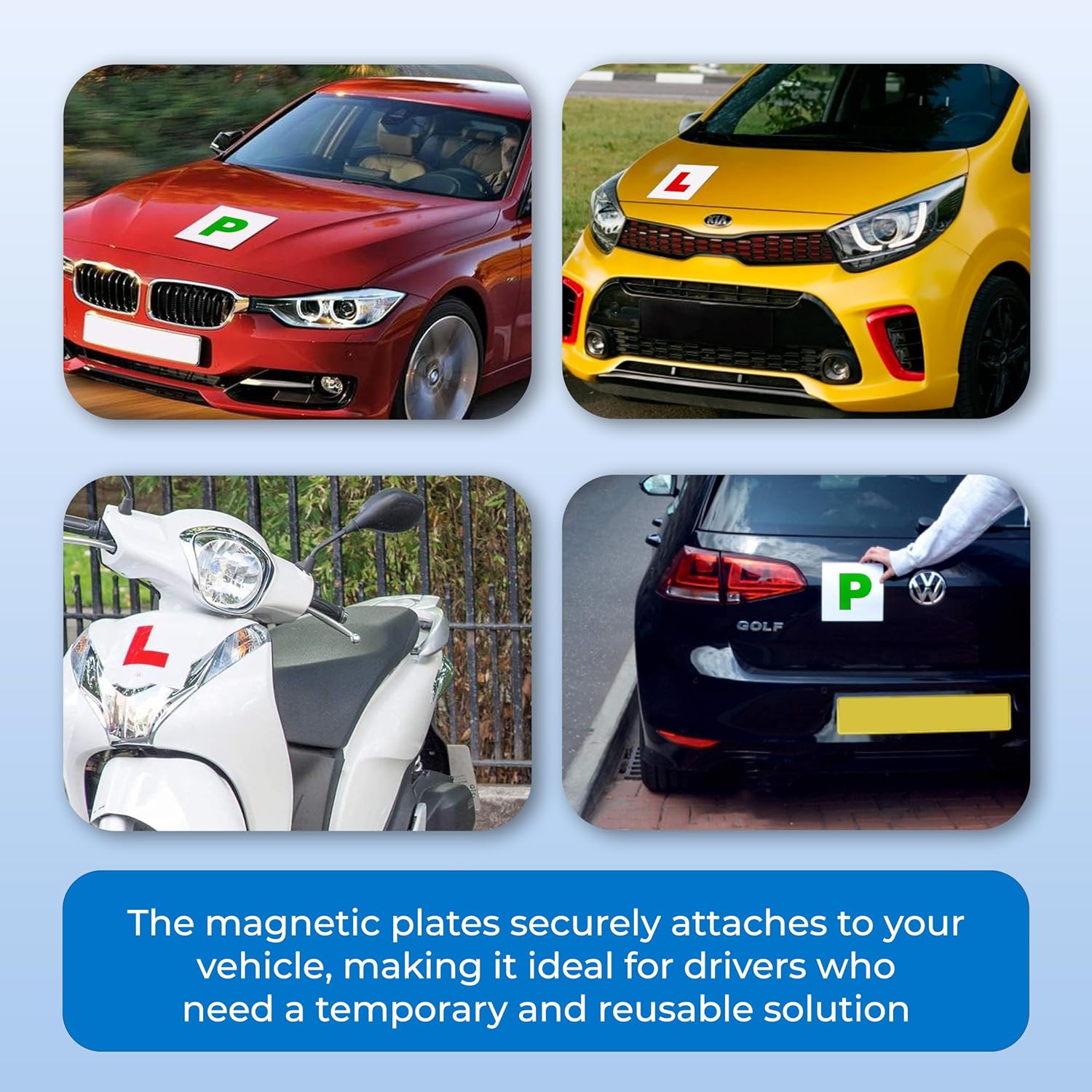Thumbnail 5 de Double Dragon 4-Pack Fully Magnetic L & P Plates (2 L + 2 P) – DVLA Legal, UK
