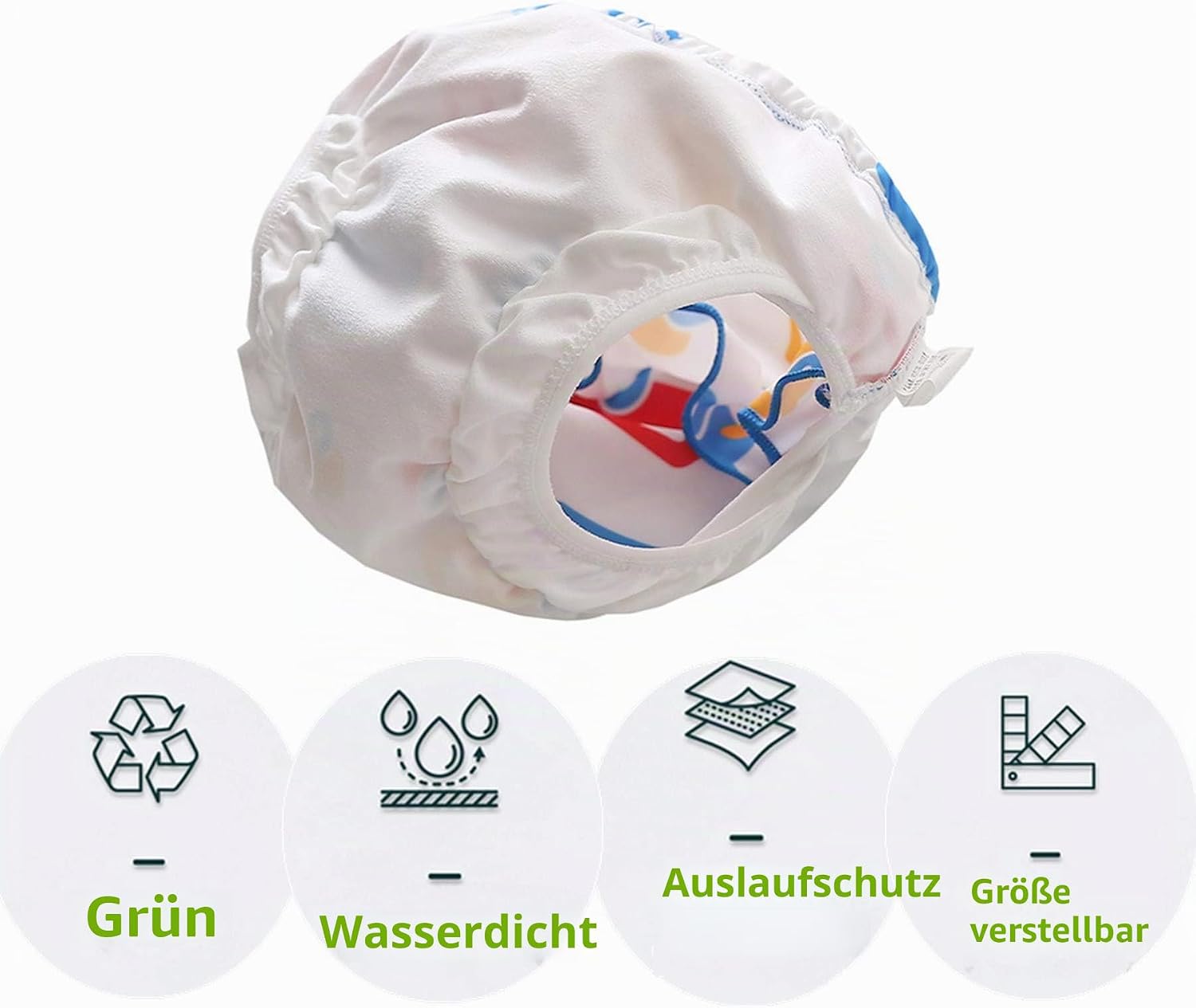 Detalle de Ziemlich Schwimmwindel mit Rüschen – auslaufsichere, wiederverwendbare Badewindelhose für Babys (0–2 Jahre,D Farbe d, 22–28lb)