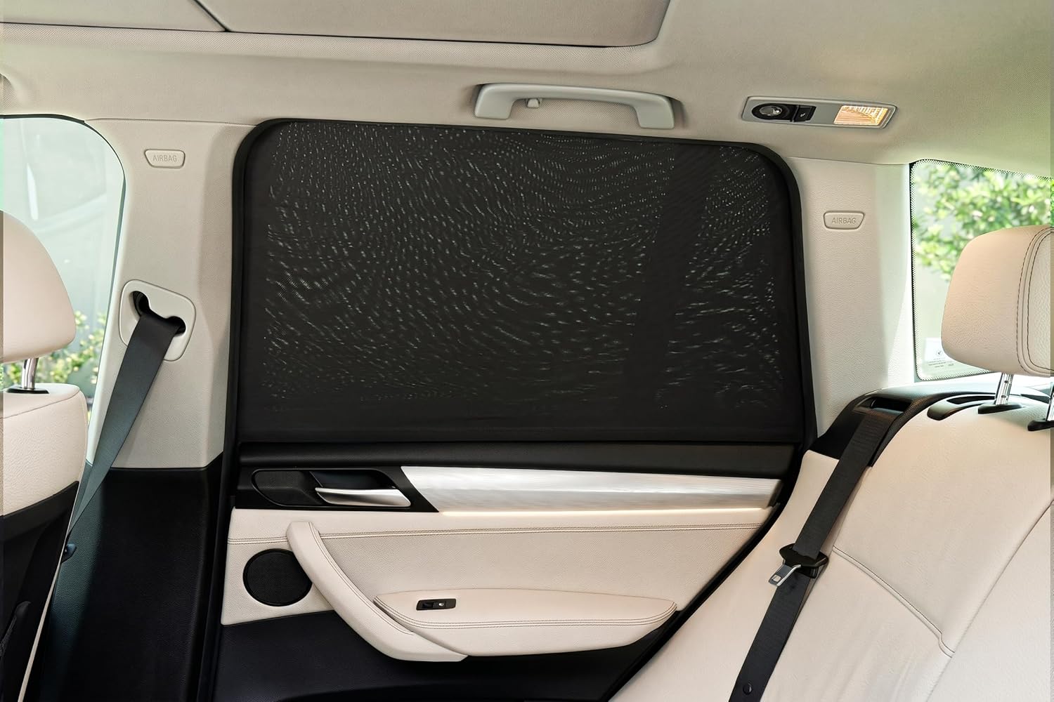 Detalle de Sonnenschutz Auto Baby für Kinder (2er Pack) – dehnbares, atmungsaktives Netz mit UV-Schutz
