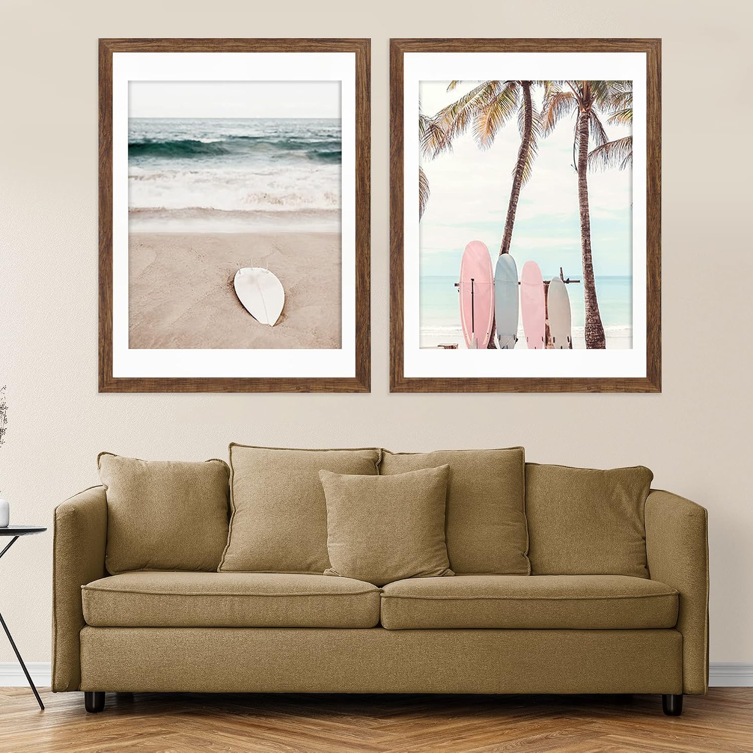 Thumbnail 6 de Hongkee 22x28 Rustic Brown Wood-Style Frame Set (2-Pack) for 18x24 Photos or 22x28 Posters