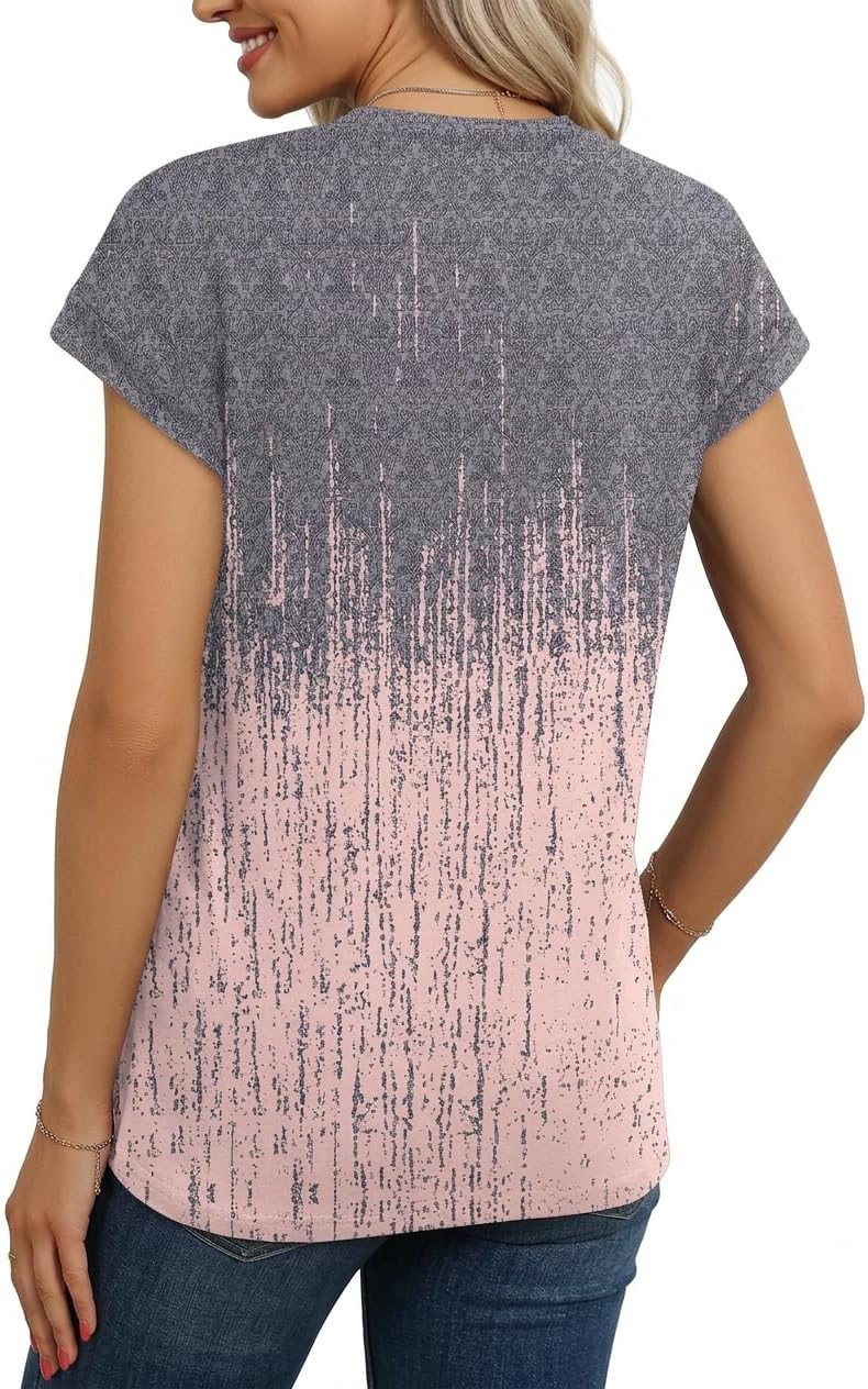 Thumbnail 1 de Chicrise Damen Sommer T-Shirt: Flügelärmel, Falten-Top, Rundhals – Lässiges Ärmelloses Oberteil