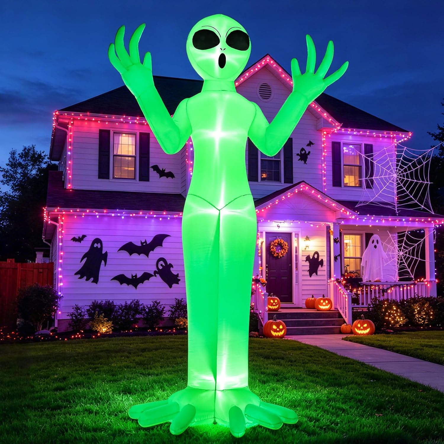 Detalle de Mahoon MH24-WXR 10FT Inflatable Alien Halloween Yard Decoration with LED Lights