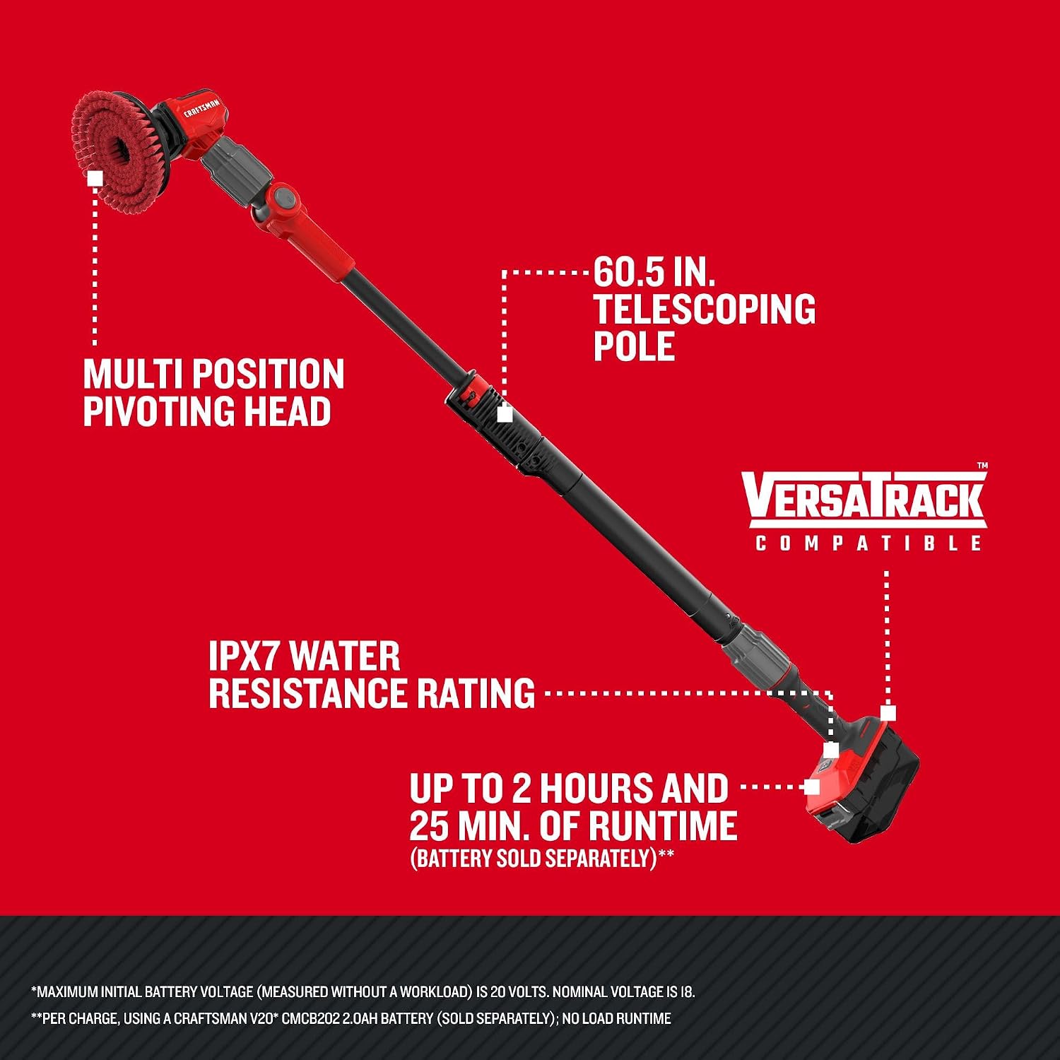 Detalle de CRAFTSMAN Cordless Power Scrubber V20