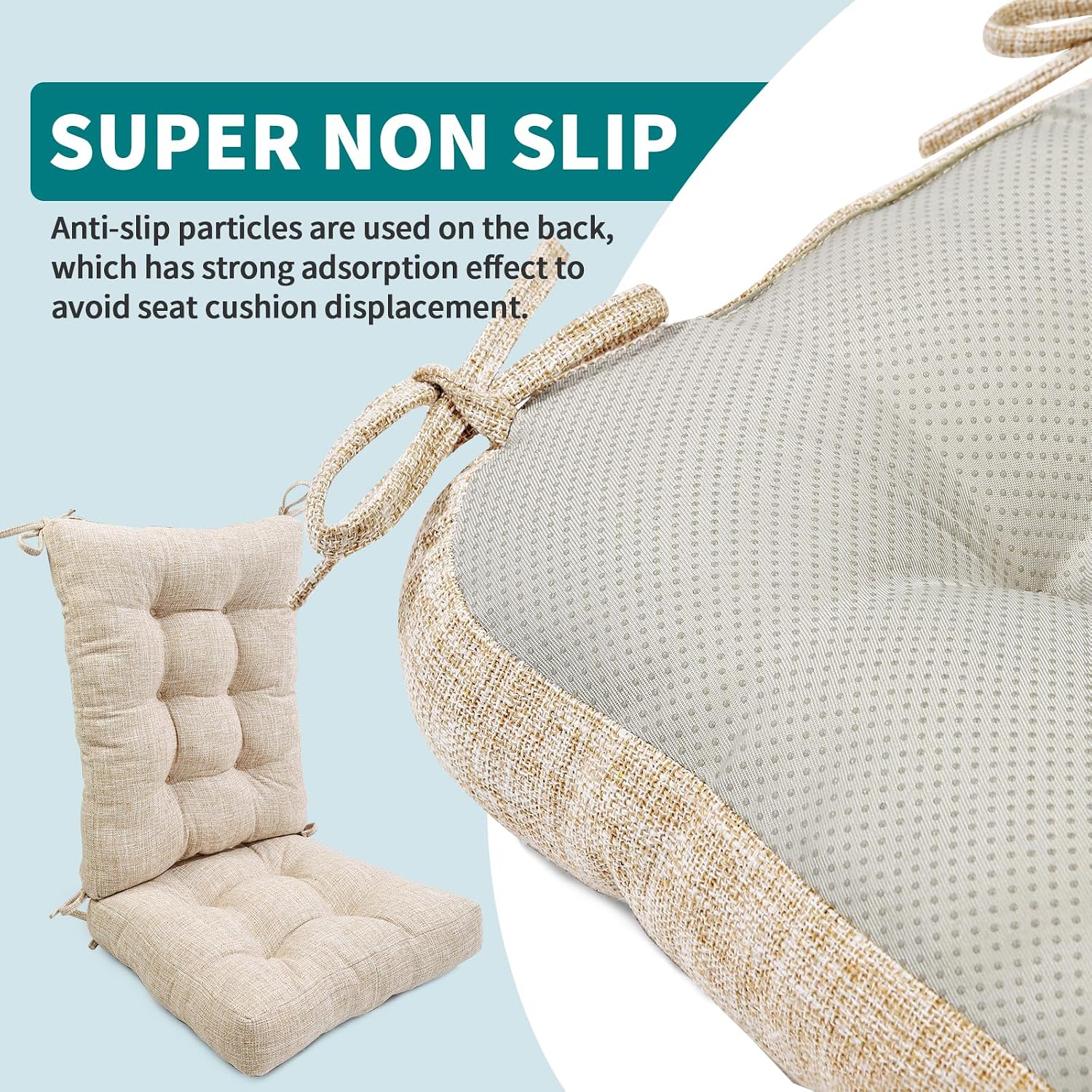 Detalle de SINOSSO Rocking Chair Cushion Set 17 x 17 Inches