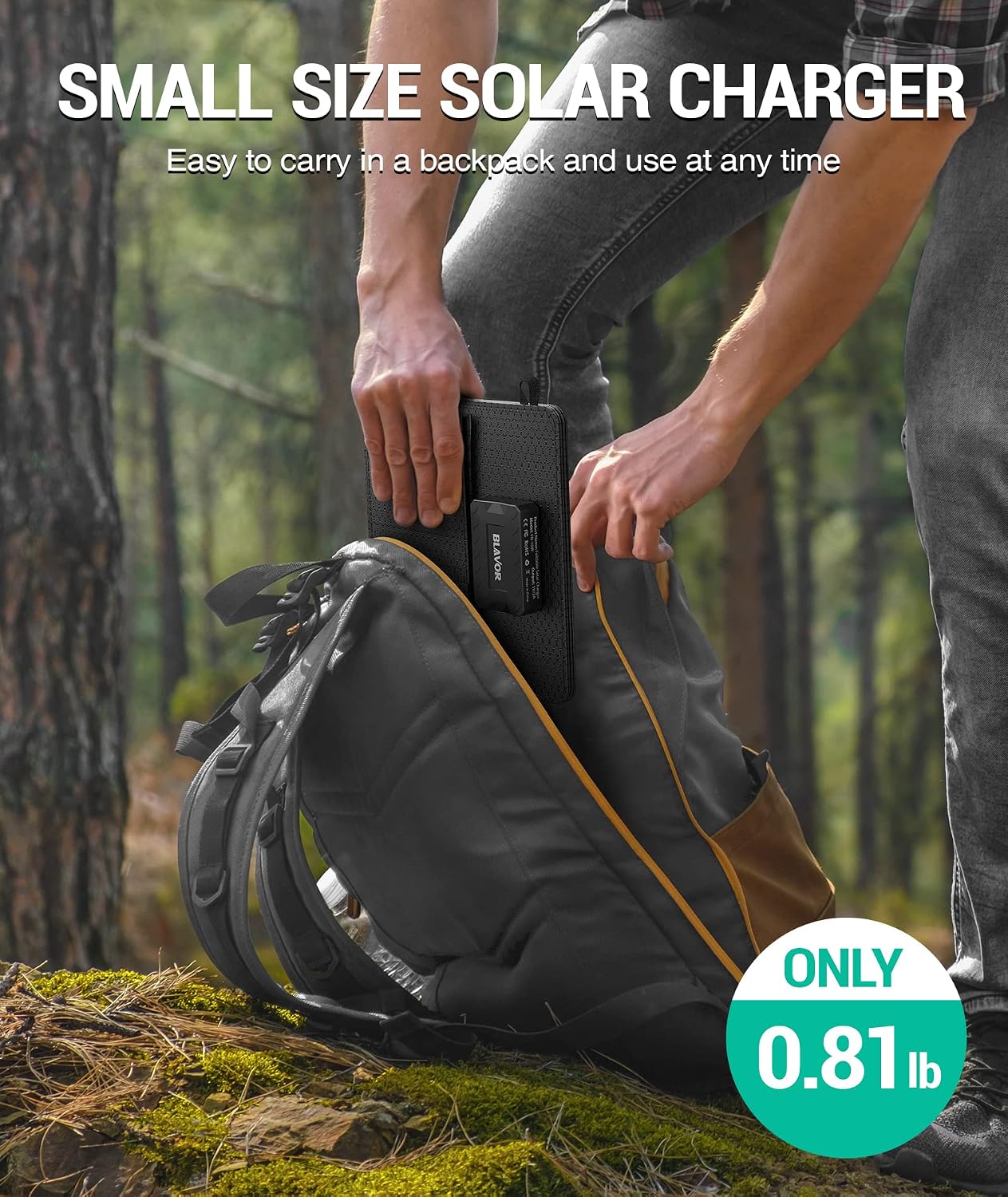 Thumbnail 5 de BLAVOR 10W Portable Solar Charger, Foldable Panel with USB-C and USB-A
