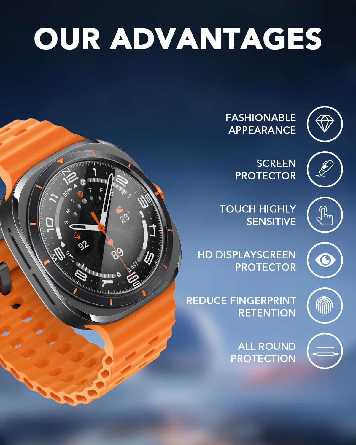 Thumbnail 6 de SPGUARD 4-Pack Tempered Glass Screen Protectors for Galaxy Watch Ultra 47mm