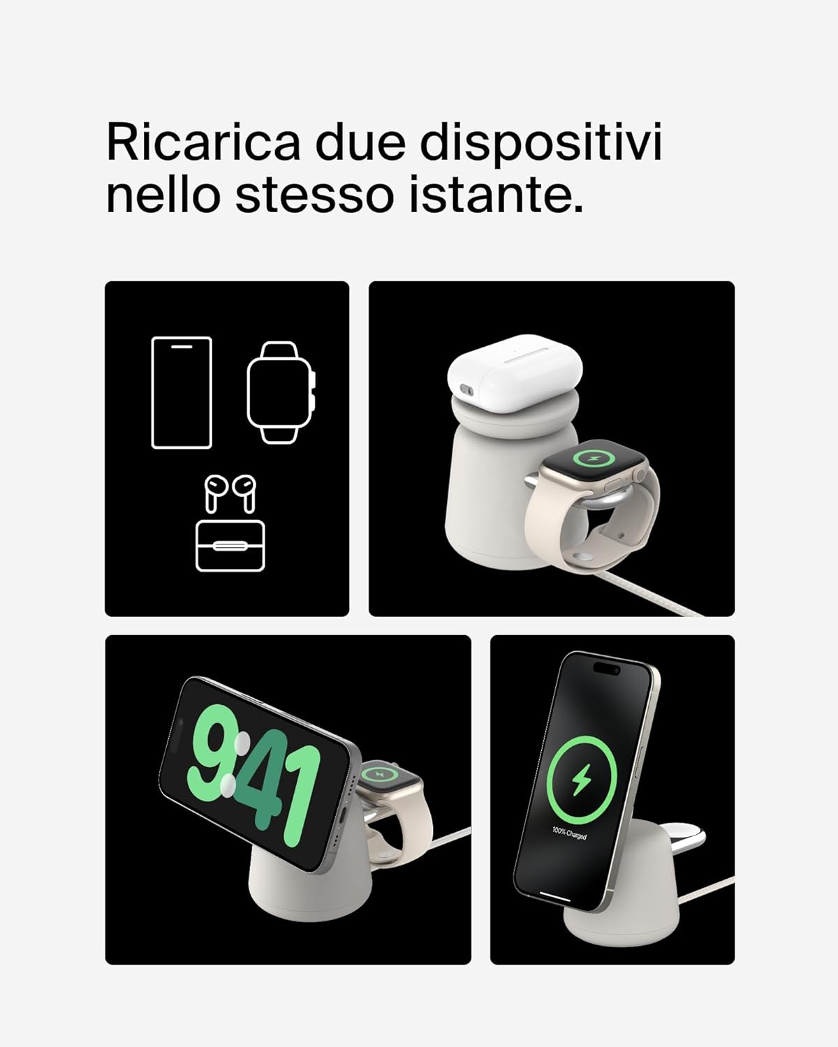 Detalle de Belkin BoostCharge wireless 2 in 1 15 W