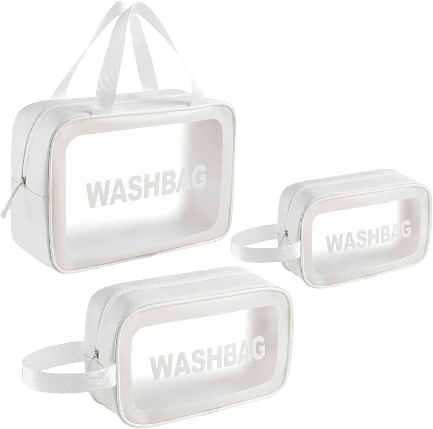 Thumbnail 6 de Mikytoper 3 PCS Clear Toiletry Bag Set (White) – Transparent PVC Travel Cosmetic Bags