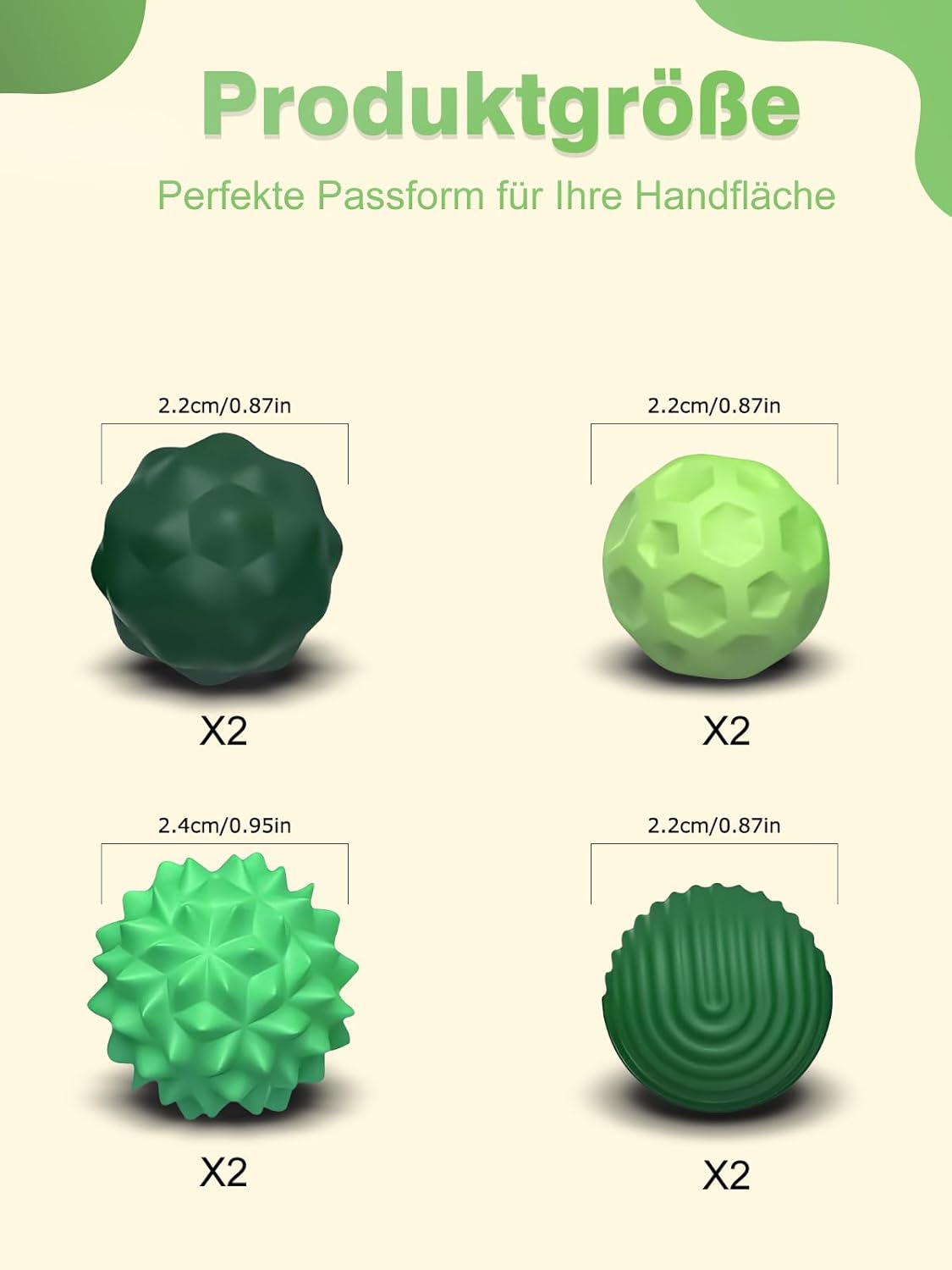 Detalle de 8 Stück Magnetische Fidget Toys: Grüne Silikon-Globus-Bälle für Stressabbau, Sensorik & Fokus