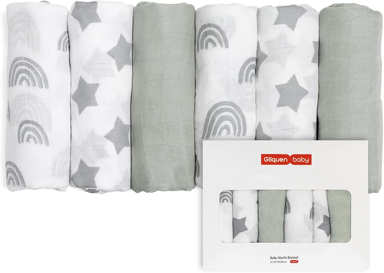 Detalle de GLLQUEN BABY muslin squares 6 pack 70cm