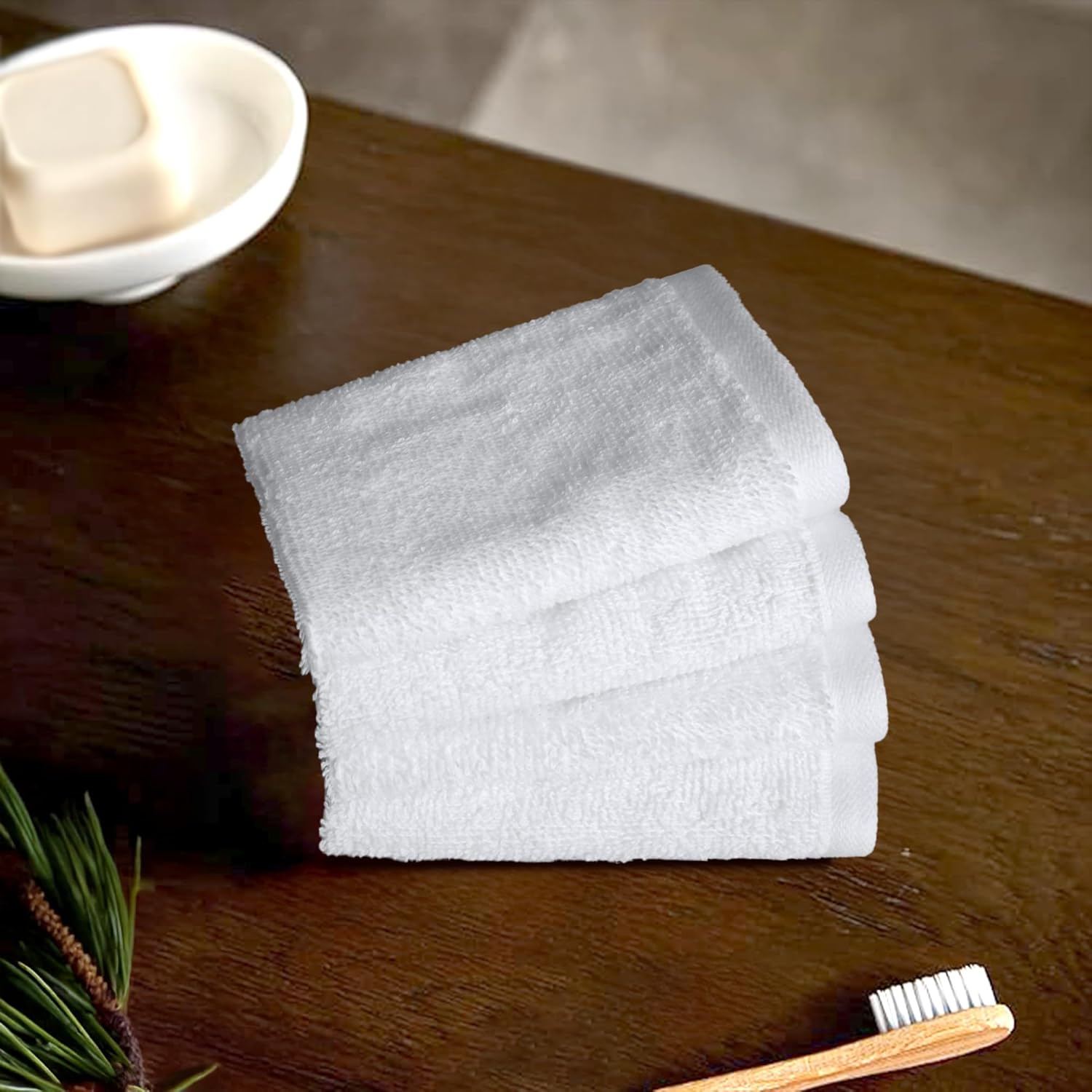 Detalle 1 de Amazon Basics Set asciugamani viso 30x30 cm, 12 pezzi