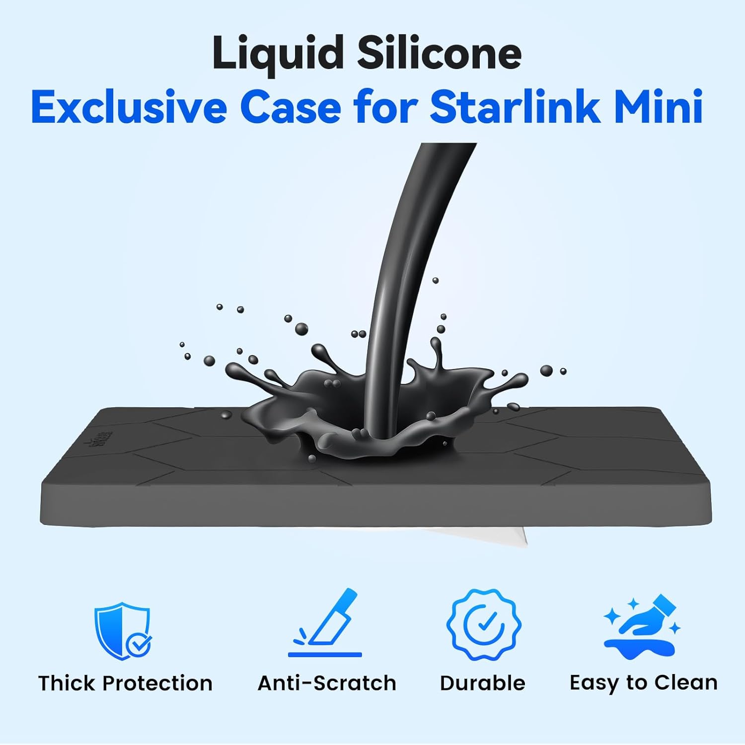 Thumbnail 5 de STARGEAR Starlink Mini Protective Cover Case (Hailproof Silicone, Waterproof & Shockproof) — Black