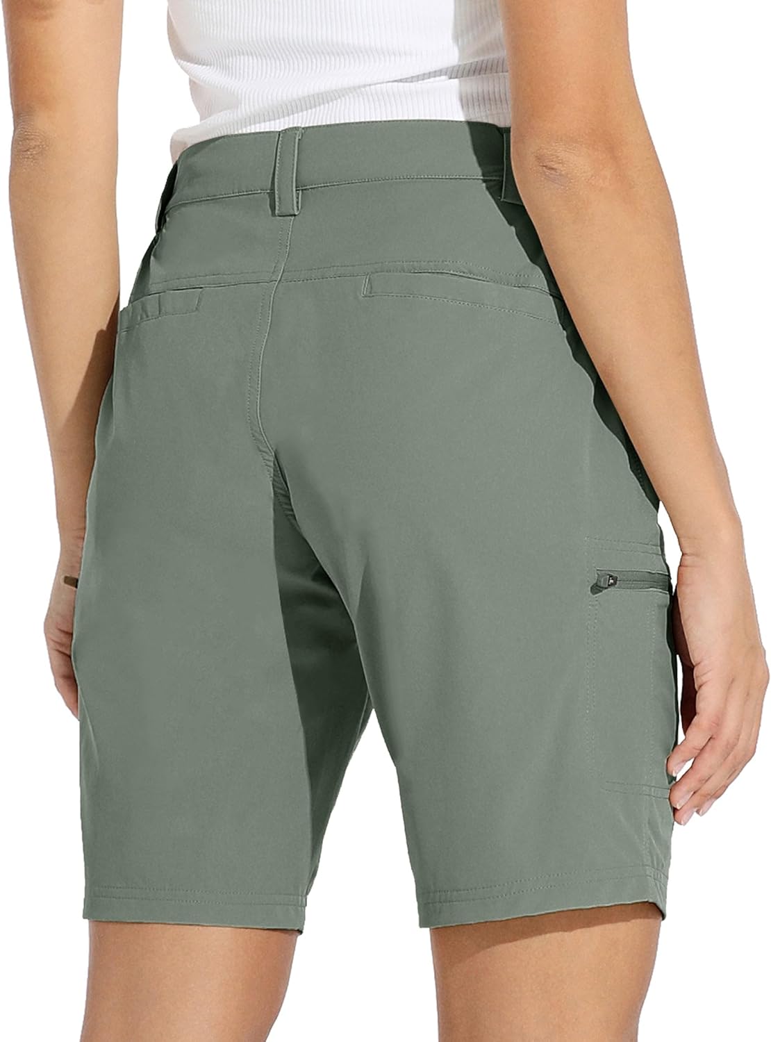 Detalle de WILLIT Damen Shorts Wanderhose – 10" Innennaht, 4‑Wege Stretch, UPF50 und vielseitig einsetzbare Outdoor-Shorts