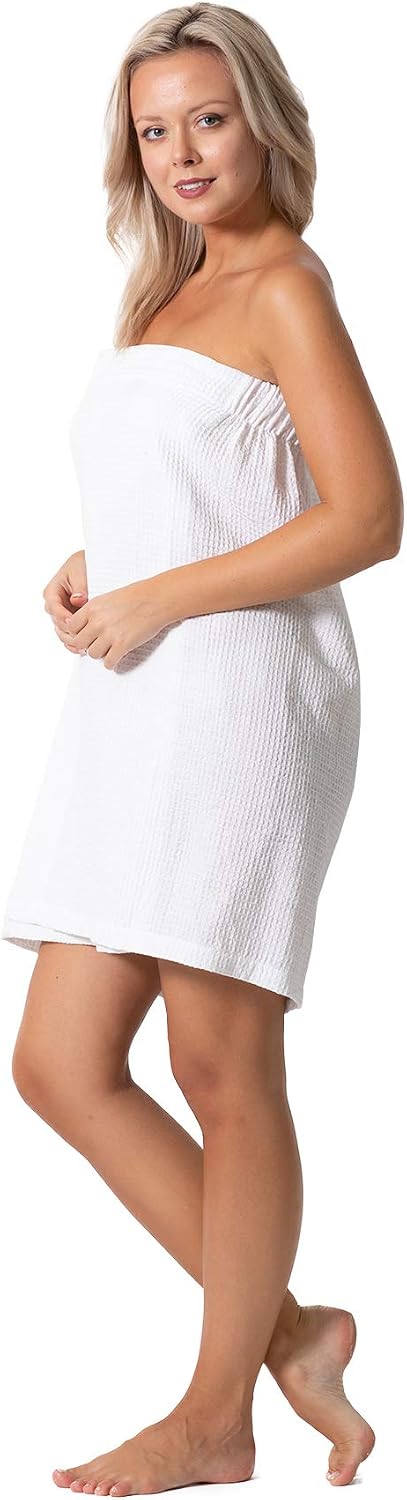 Detalle 2 de Turkish Linen Waffle Spa Body Wrap 26" 🧖♀
