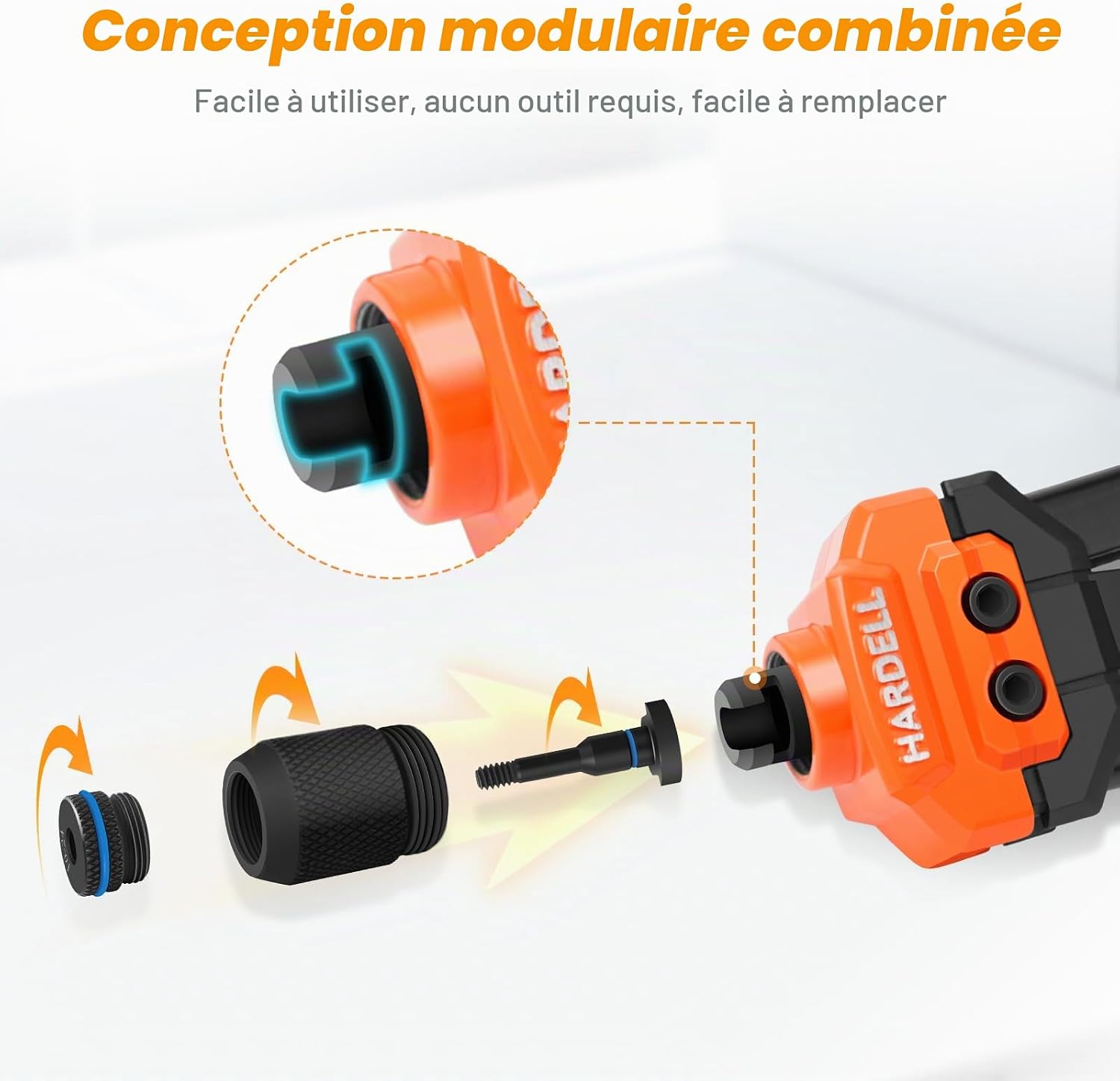 Thumbnail 4 de HARDELL Pince à Rivet 40,6 cm (16 pouces) – Jeu avec 186 écrous à rivets et 13 mandrins interchangeables (Métrique et SAE) + étui de transport