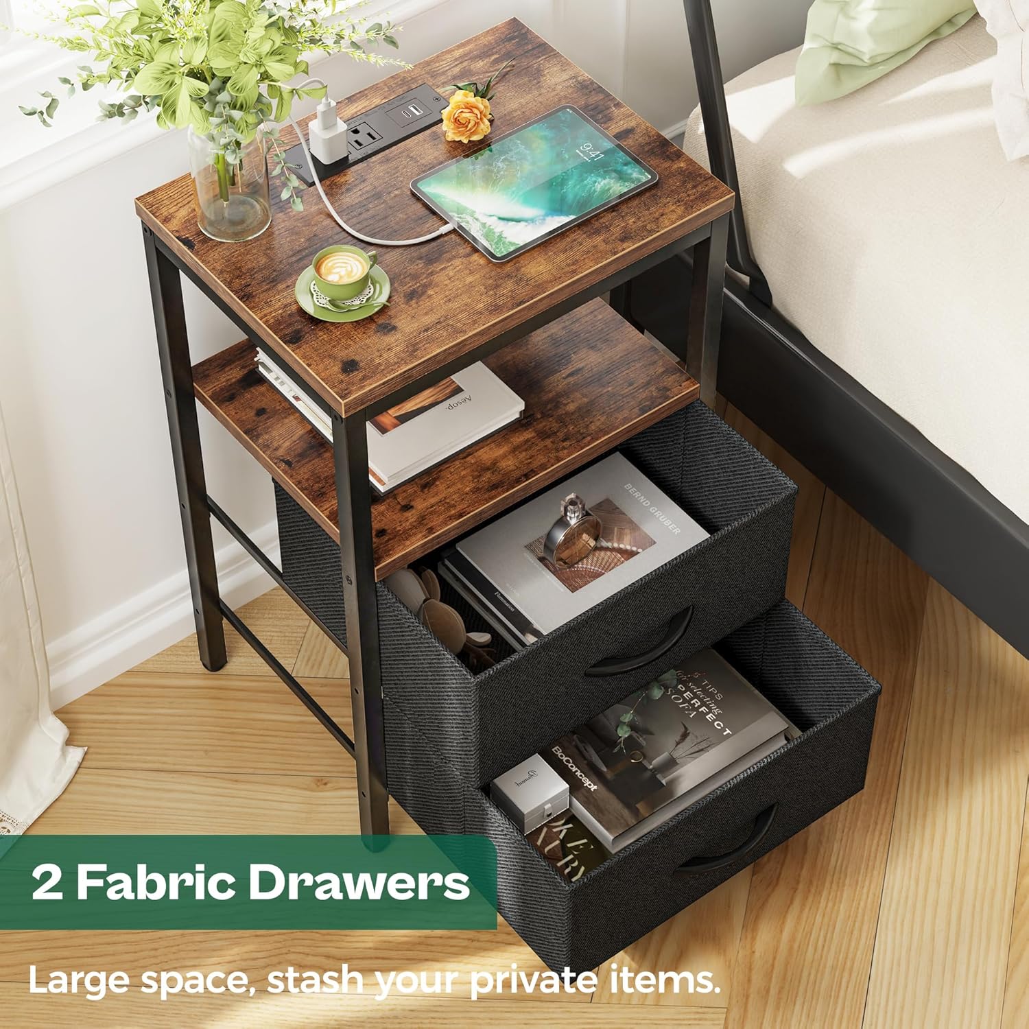 Thumbnail 4 de Huuger Nightstand with Charging Station