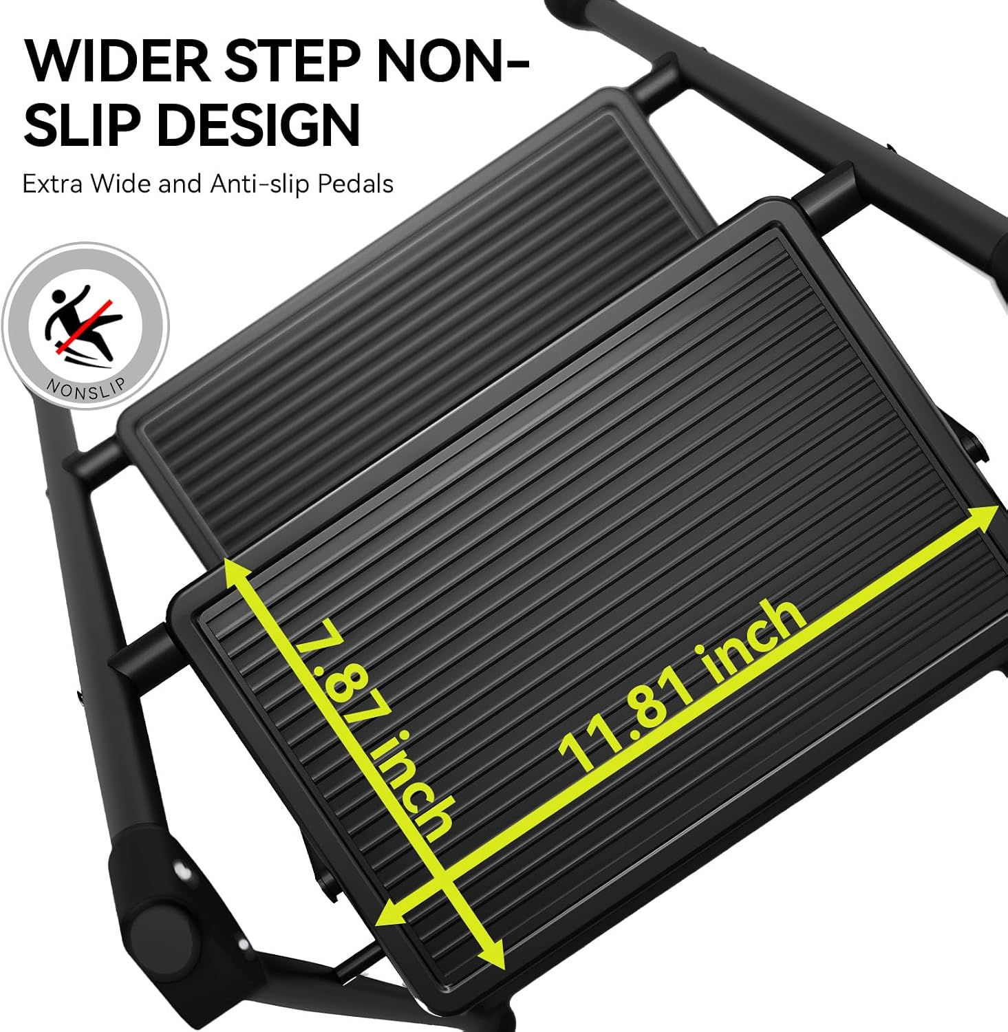 Detalle 2 de KINGRACK 3 Step Folding Ladder – Sturdy, Lightweight Steel Stool with Non-Slip Pedals