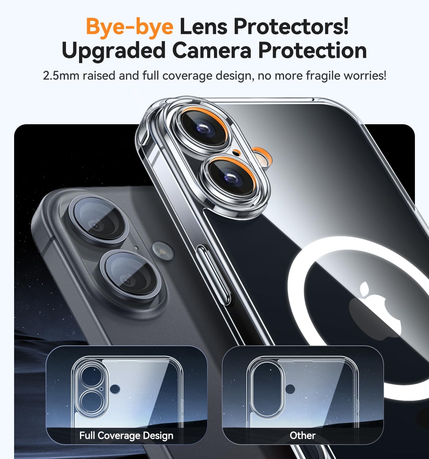 Detalle de CANSHN Cover magnetica trasparente per iPhone 17 da 6,3" con MagSafe e protezione totale fotocamera