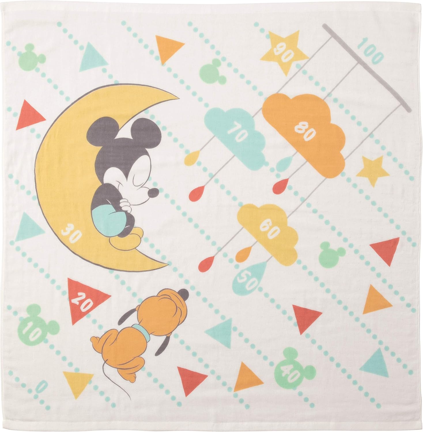 Detalle de 丸眞 2005078200 ディズニー ミッキー 湯上げタオル 90×90cm 綿100% ガーゼ&パイル